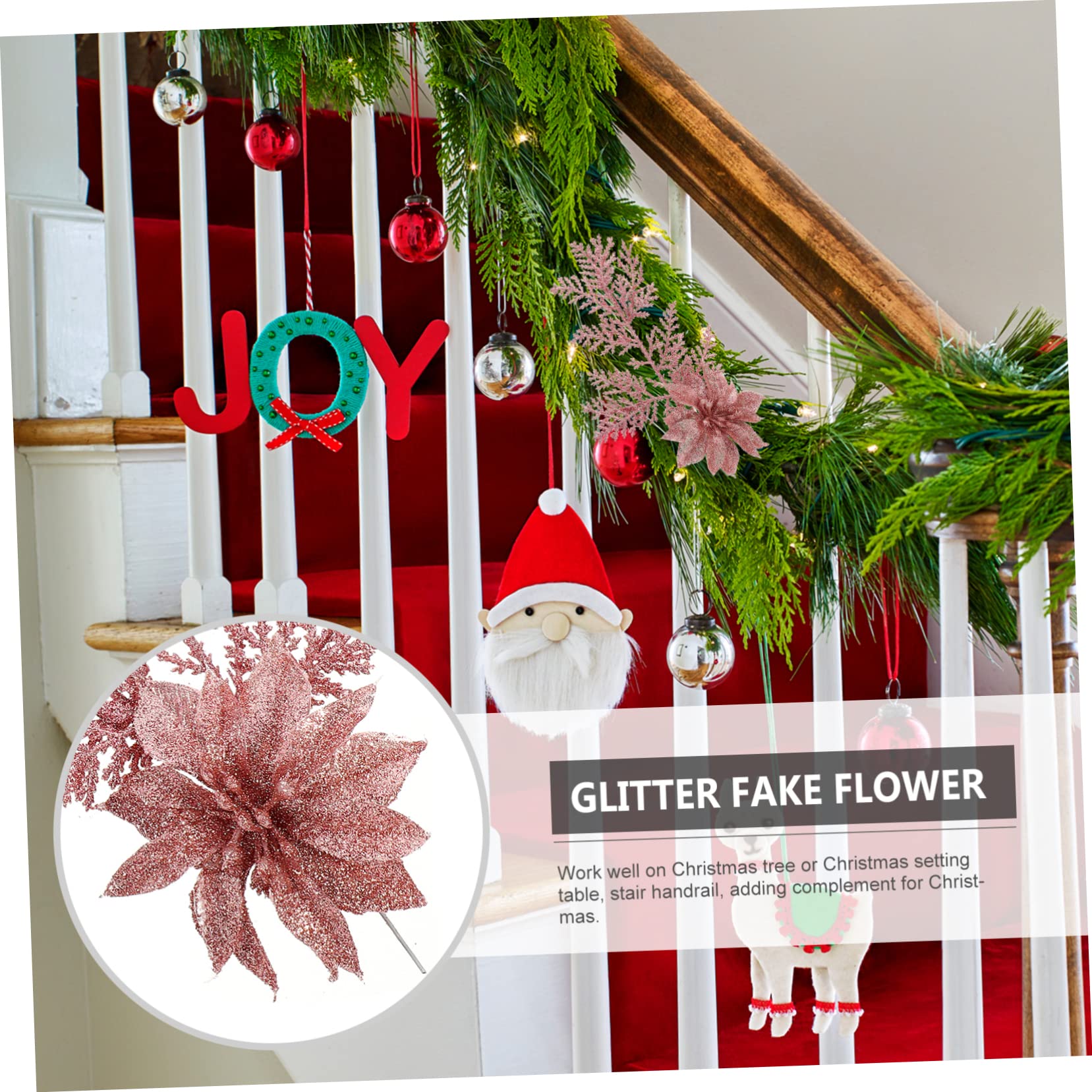PRETYZOOM 5 Set Realistici Rami Di Pino Finti Di Natale Accessori Di Fiori Di Natale Artificiali Decorano Lalbero Di Natale Ghirlanda Centrotavola Decorazioni Per Le Feste 6 Pezzi * 5