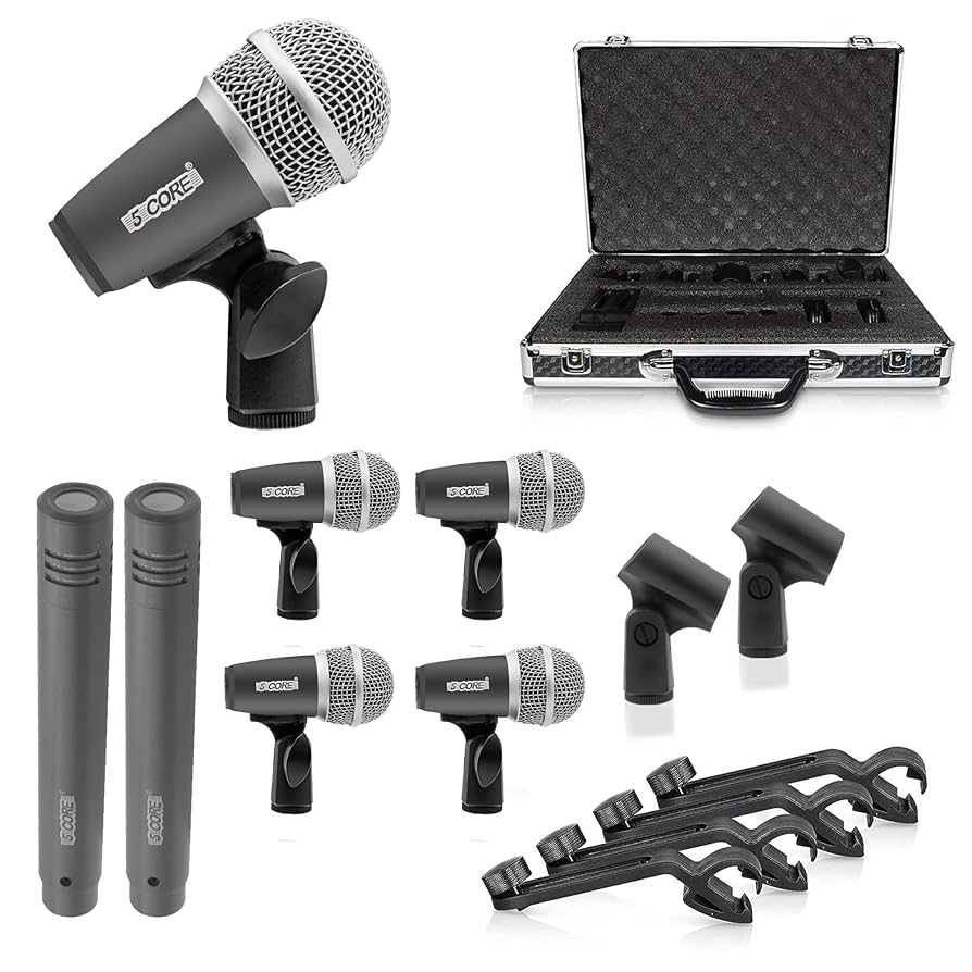 Amazon.com: 5 CORE Professional Drum Mic Kit 7 Piece Tom