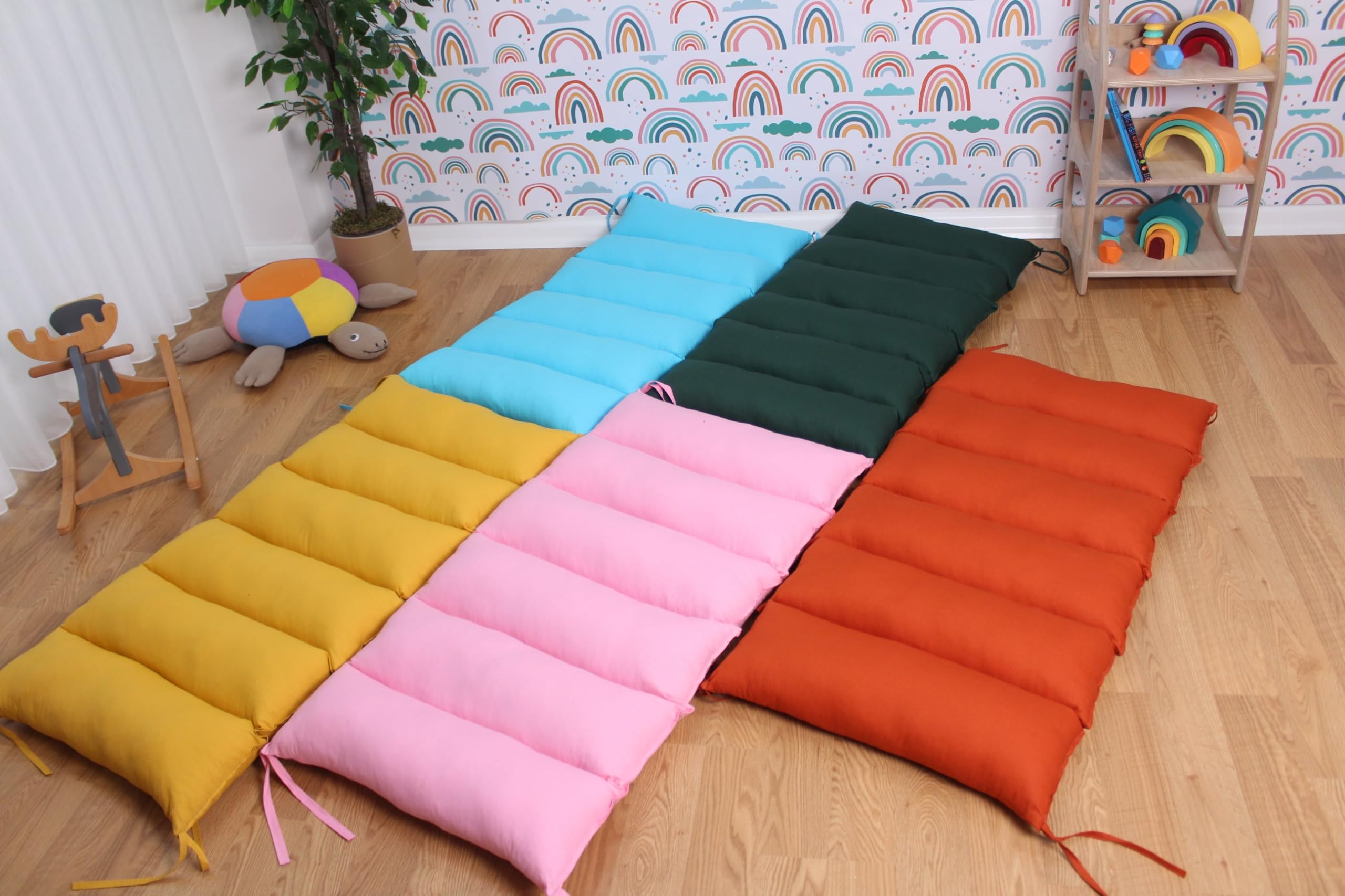 My Photostation.com Toddler Cushion for Climbing Arch Montessori Rocker Cushion Set Climbing Arch Pillow Floor Cushion Toddler Nap Mat - Safari Animals