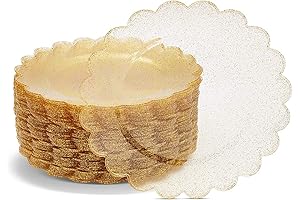 BLUE PANDA Gold Glitter Plastic Plates