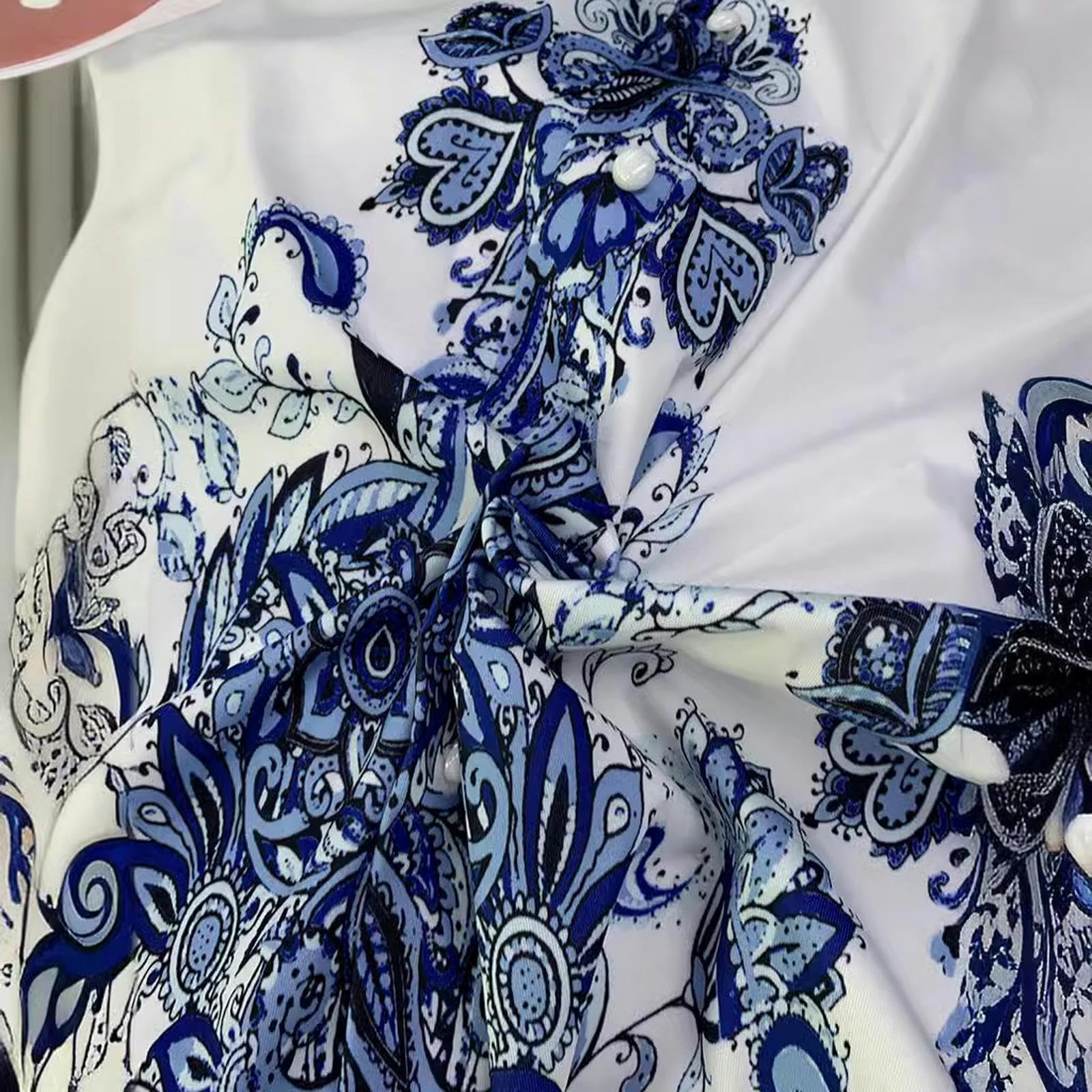 Vestido estampado de manga larga con cuello en V para mujer. YYEFNMAZ
