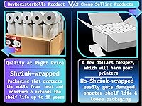 Vista 3 de (50 Rolls) 3 1/8 x 230 Thermal Paper Receipt Rolls (55 GSM Premium Quality German Paper) Fits All POS Cash Registers BPA Free - BuyRegisterRolls