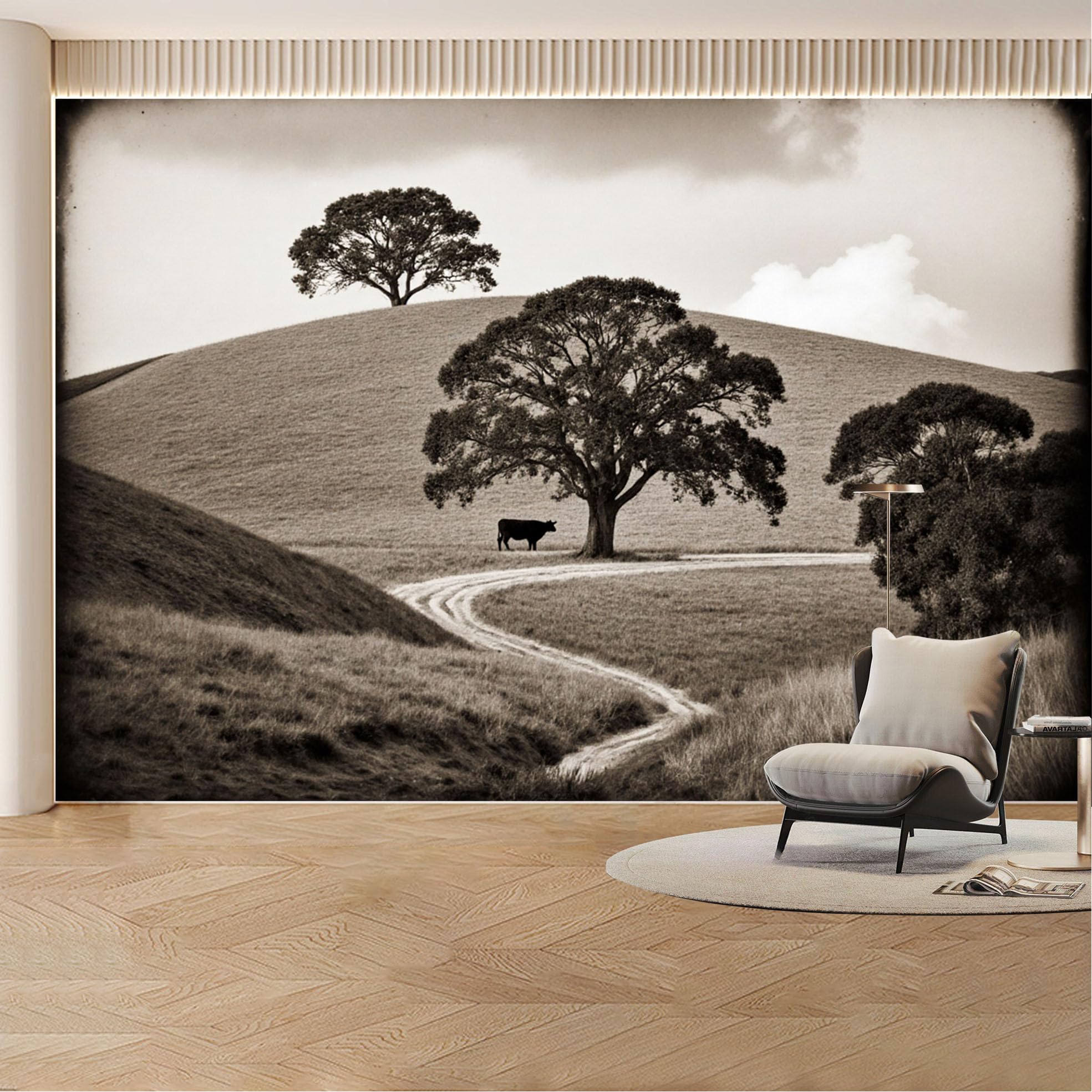 Custom Wall Mural Wallpaper Countryside Landscape Nature Scenic Road Removable SelfAdhesive Large Photo for Living Room， Bedroom， Office