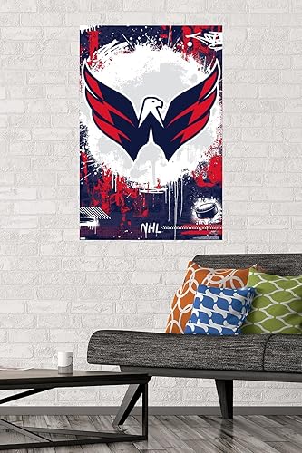 Miniatura 2 de Trends International NHL Washington Capitals - Póster de pared con logotipo Maximalist 23, 34 pulgadas de largo x 22.4 W, paquete de póster y