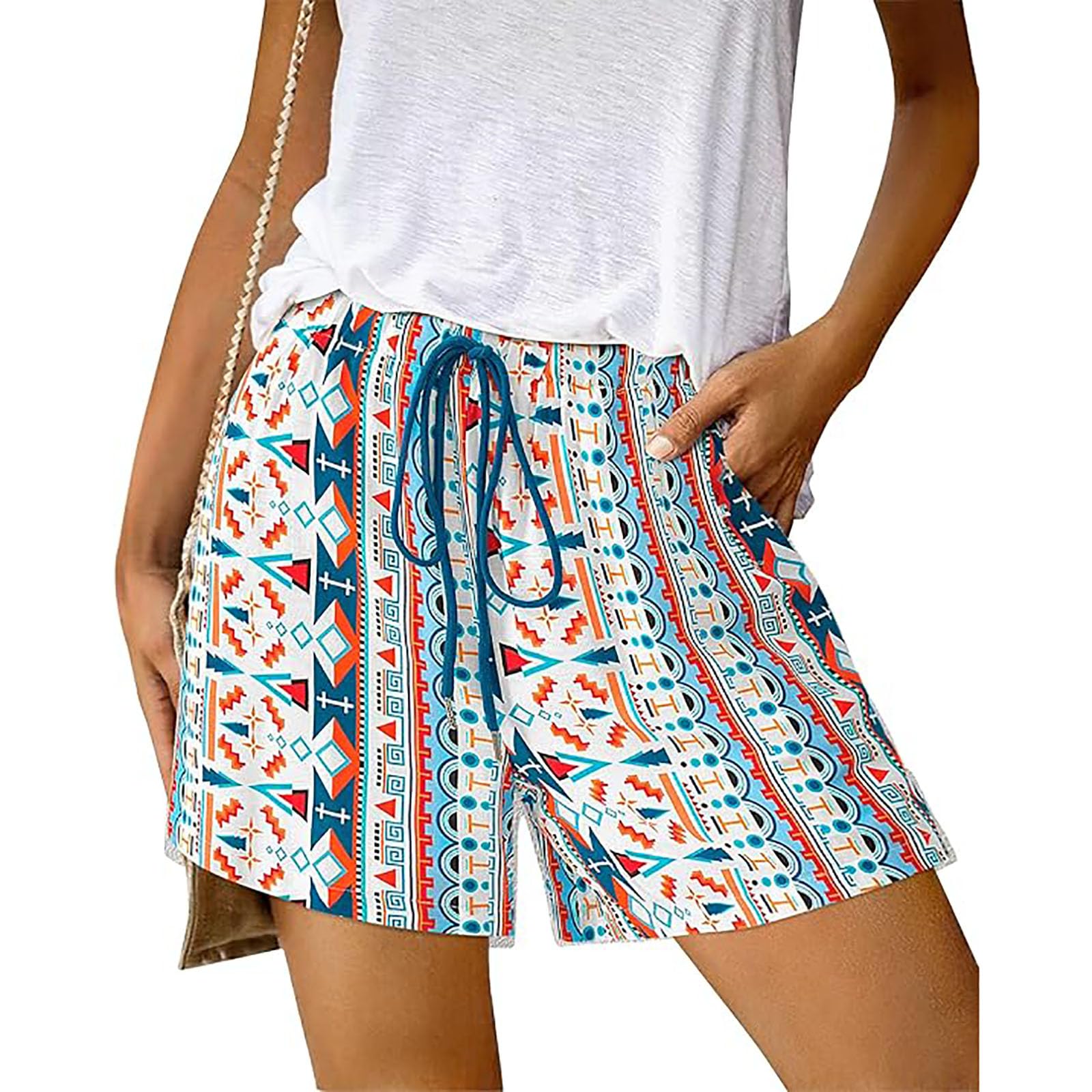 Yeenily Shorts Damen Sommer High Waist Mit Kordelzug Freizei