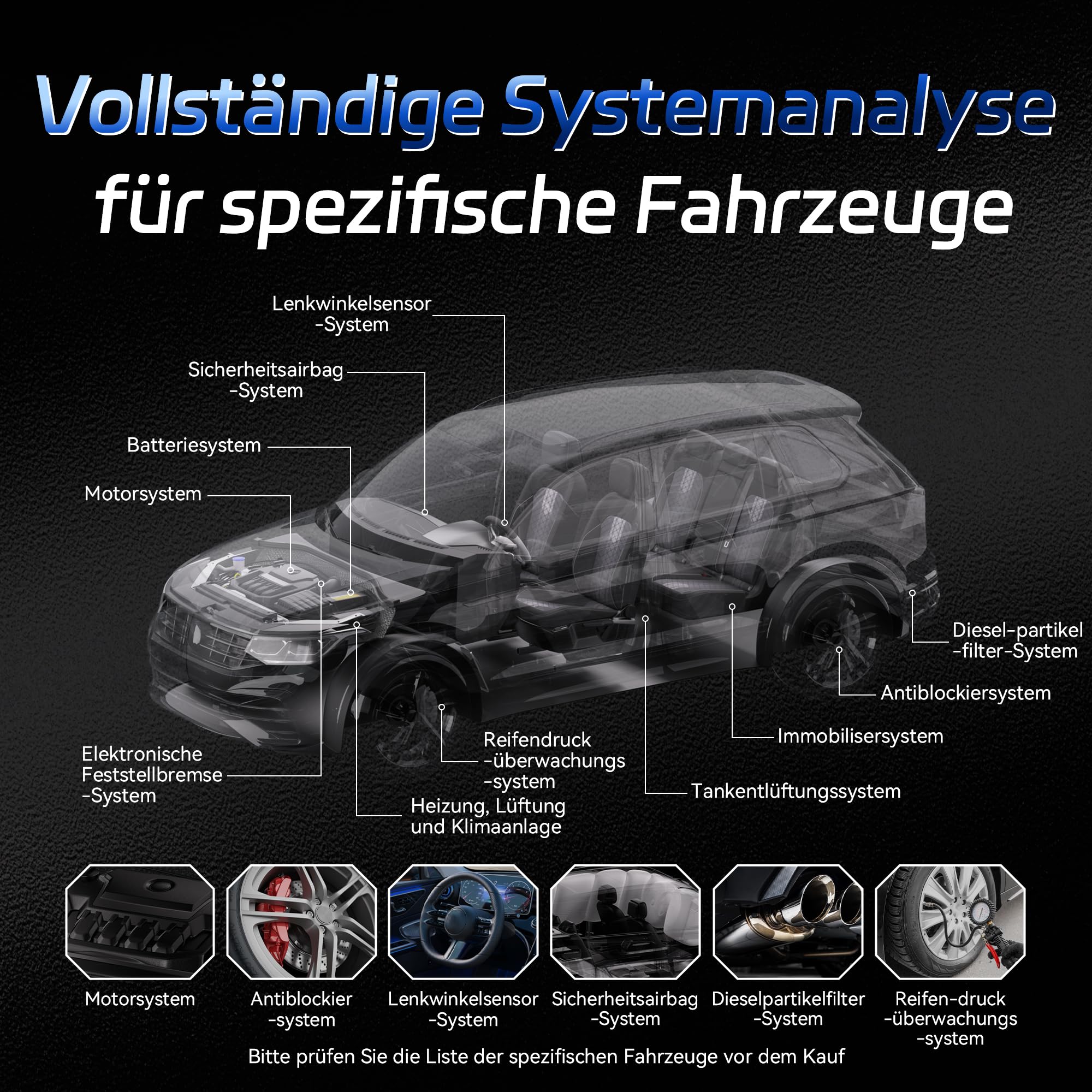 KONNWEI OBD2 Diagnosegerät Auto Scanner Alle System Scan, Obd2 Auslesegerät mit DTC-Definition, 8 Sprachen, Spannungserkennung, Lebenslange Kostenlose Updates, für iOS und Android