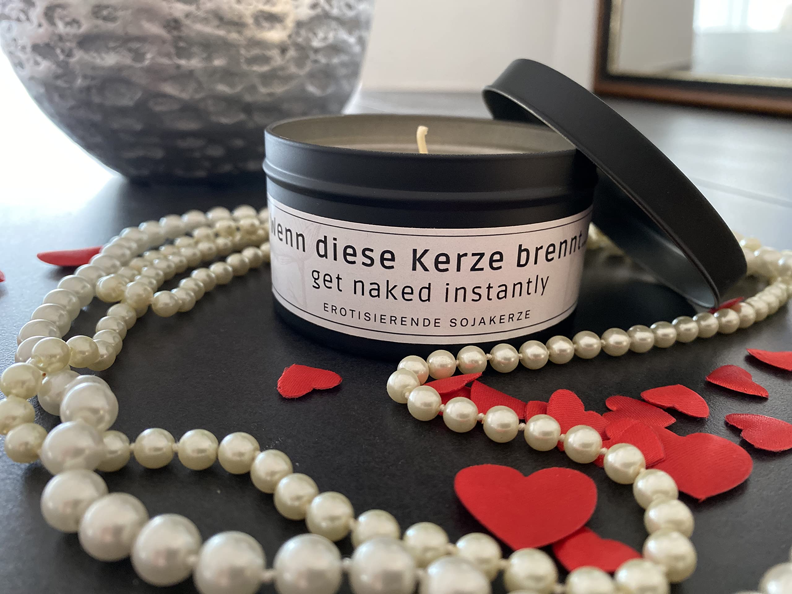 Funny Scented Candle with Saying "Wenn diese Kerze brennt... get naked instantly.." for girlfriend boyfriend, partner - Image 2