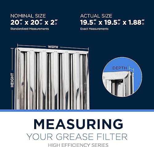 Miniatura 2 de Kleen-Gard Filtro de campana de cocina comercial de alta eficiencia, filtro de grasa con deflector para campanas de escape de cocina de restaurante,