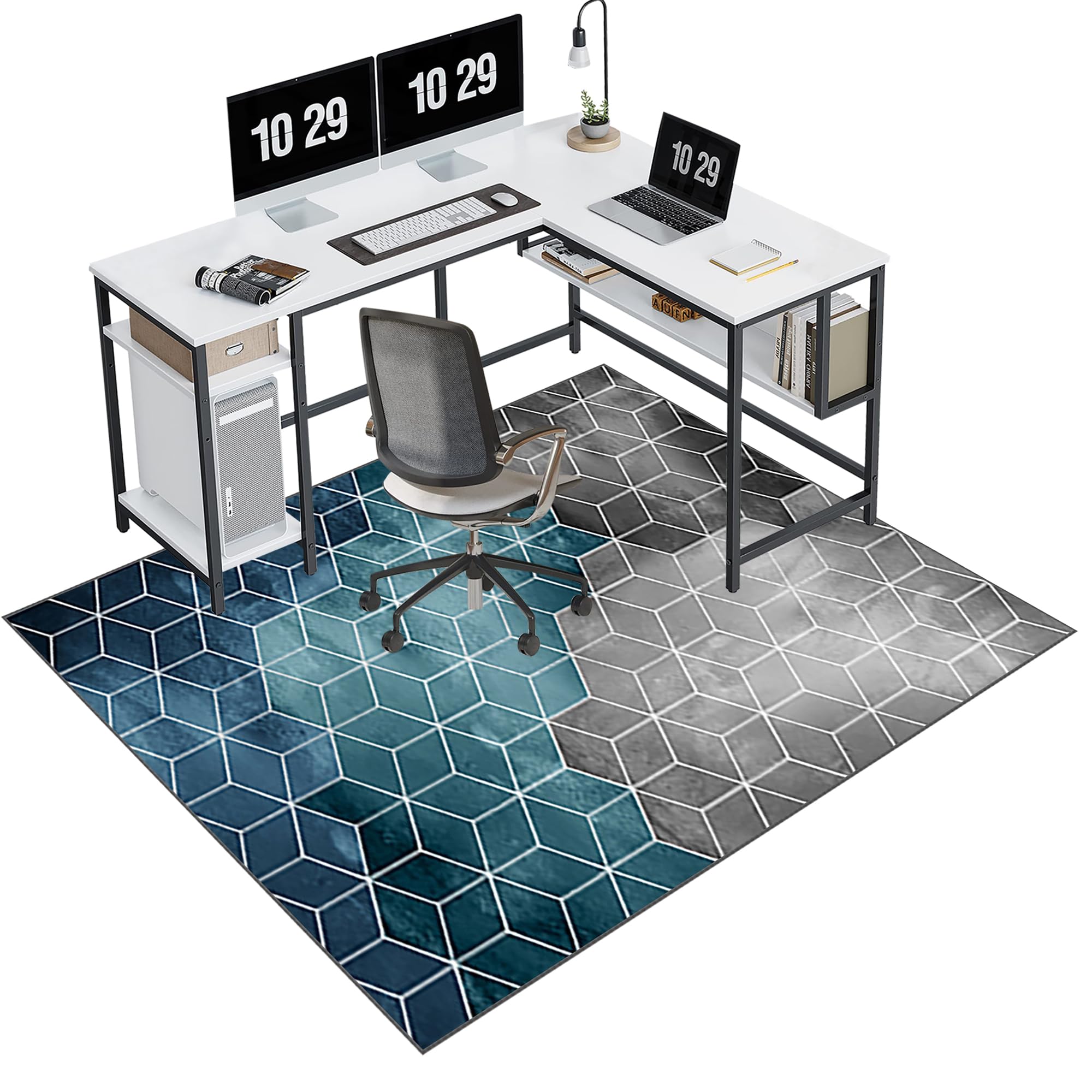 Office Chair Mat for Hardwood Floor, Gaming Chair Mat for Carpet Floors, Hard-Floor Chair Mats, Office Desk Chair Mat for Floor Protection, 110 x 120 cm Gaming Rug, Floor Protector for Rolling Chair