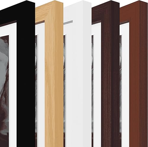 Miniatura 7 de Frame Amo Marco de fotos moderno de nogal brasileño de 6 x 12 pulgadas, borde de 1 pulgada, parte frontal de cristal, para pared o mesa