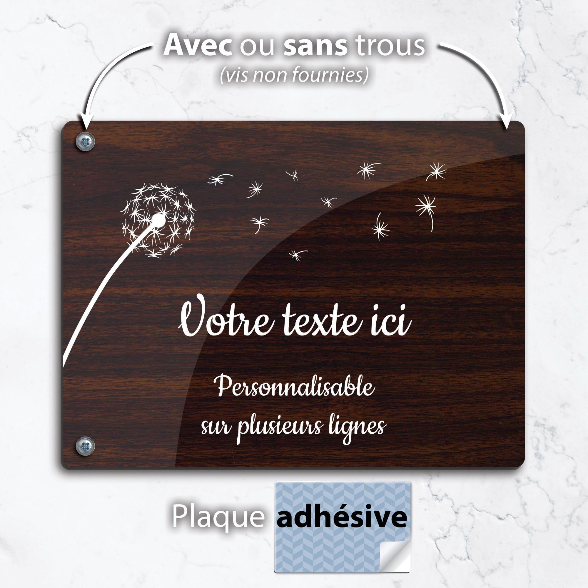 Plaque gravée funéraire motif Pissenlit autocollante modèle rectangle (20x6,5 cm) personnalisée 1 à 3 lignes Alu Brossé Plaque gravée funéraire motif Pissenlit autocollante modèle rectangle (20x6,5 cm) personnalisée 1 à 3 lignes Alu Brossé