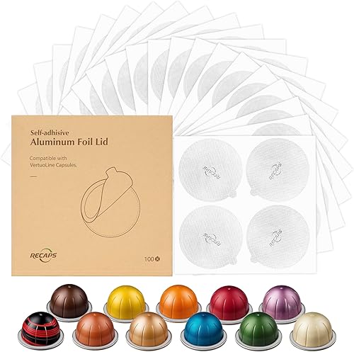 RECAPS Sellado de tapas de papel de aluminio para reutilizar cápsulas de café, filtro de café reutilizable, filtro recargable compatible con