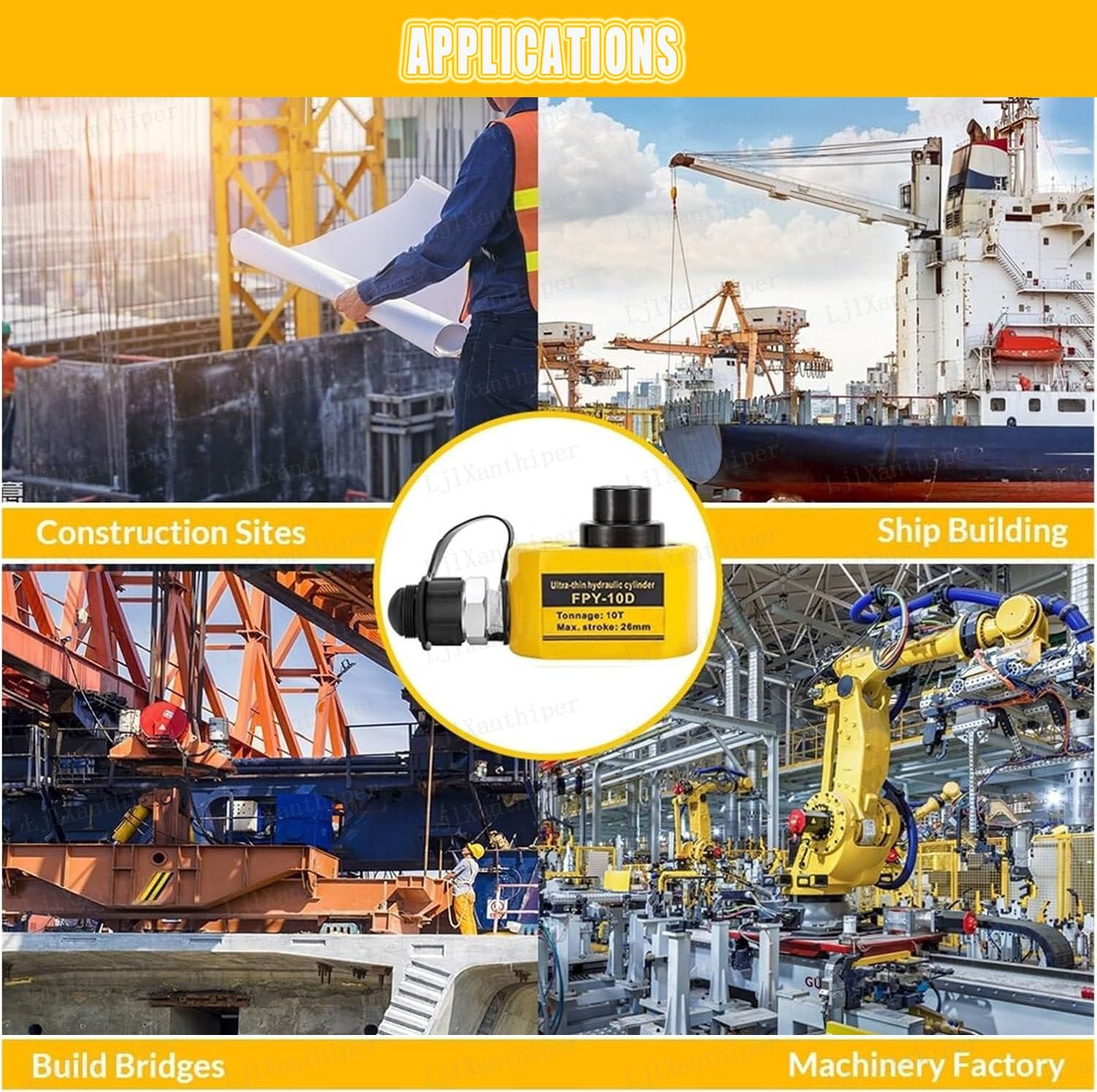 Gato De Elevación Multisección Ultrafino Construido,Cilindro Hidráulico Ultrafino,Cilindro Telescópico,para Electricidad Industria Química Puentes Y Maquinaria De Acero 30T