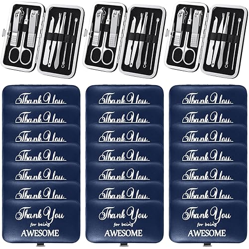 Juego de 24 juegos de manicura de Navidad, cortaúñas 8 en 1, kit de aseo de uñas de acero inoxidable, regalo de agradecimiento, regalo de Navidad,