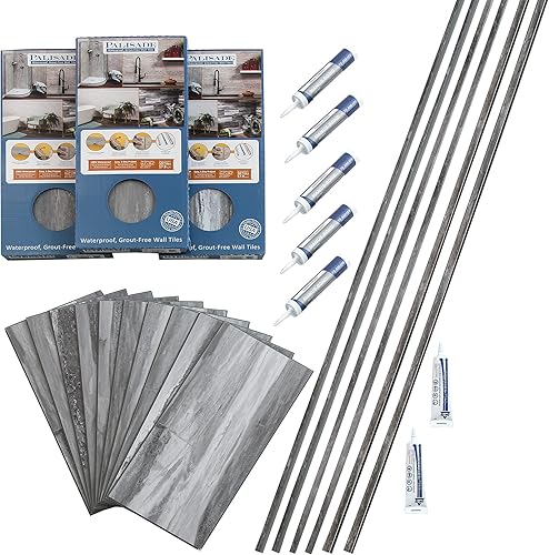 Palisade Kit de ducha y bañera de azulejos de 232 x 111 pulgadas en mezcla invernal disponible en Yaxa Colombia