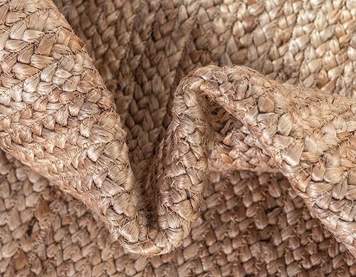 Miniatura 6 de Unique Loom Alfombra trenzada de la colección de yute - Dhaka (escalera de 0 pies 9 pulgadas x 2 pies 6 pulgadas, natural)