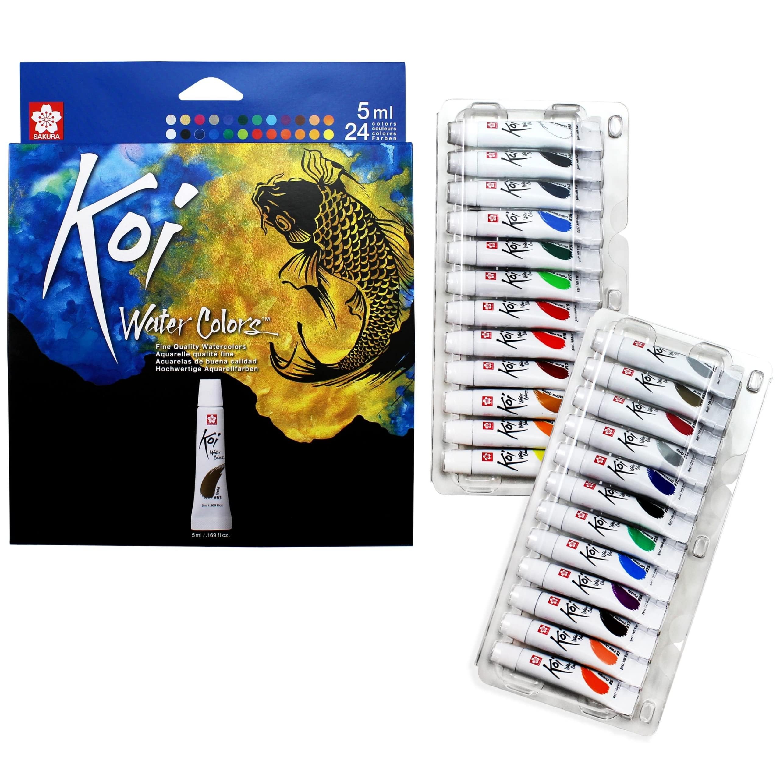 SAKURA Koi Water Color Paint, 5ml Tubes, 24 Colors XMW5L-24SET