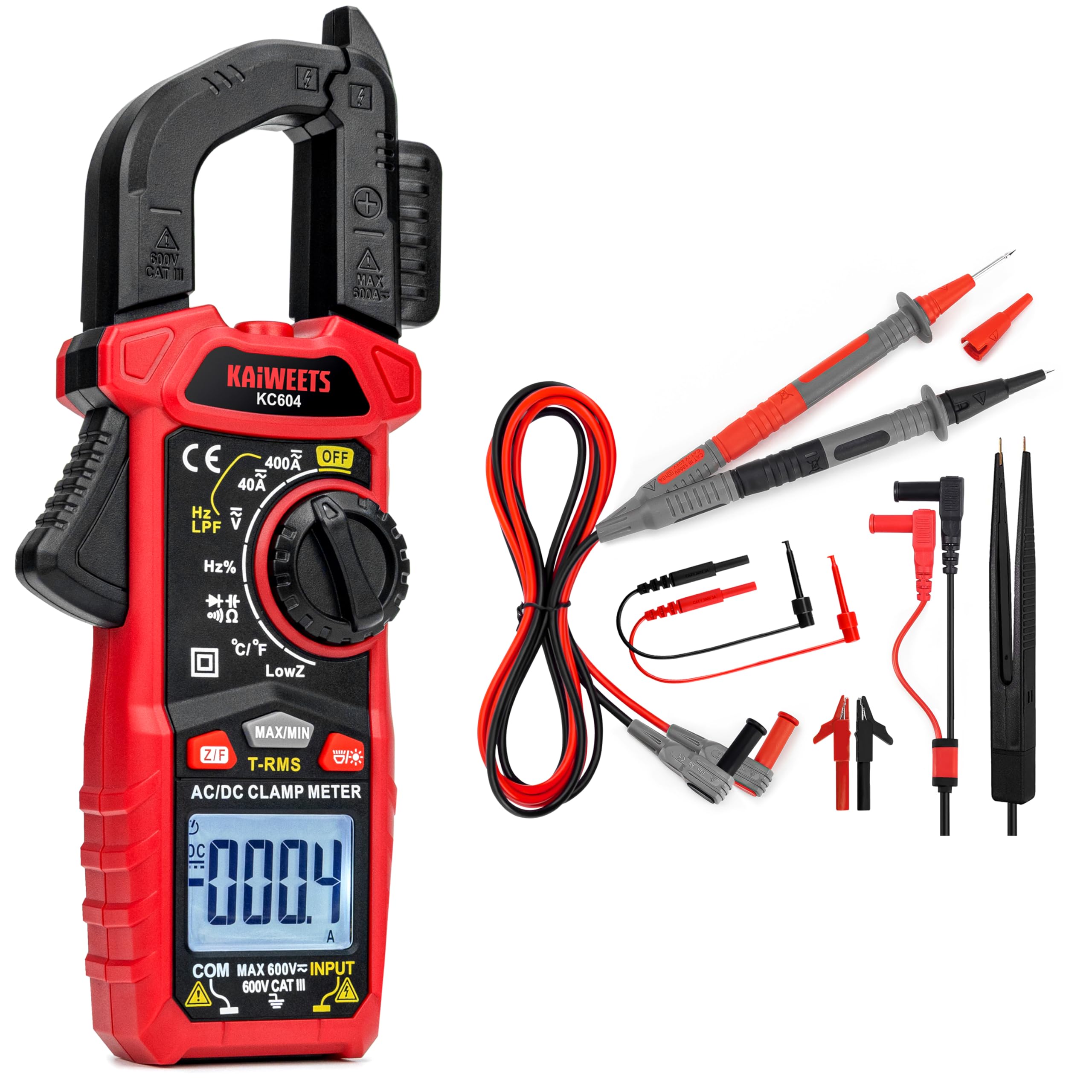 KAIWEETS KC604 Digital Clamp Meter Multimeter and KET12 Soft