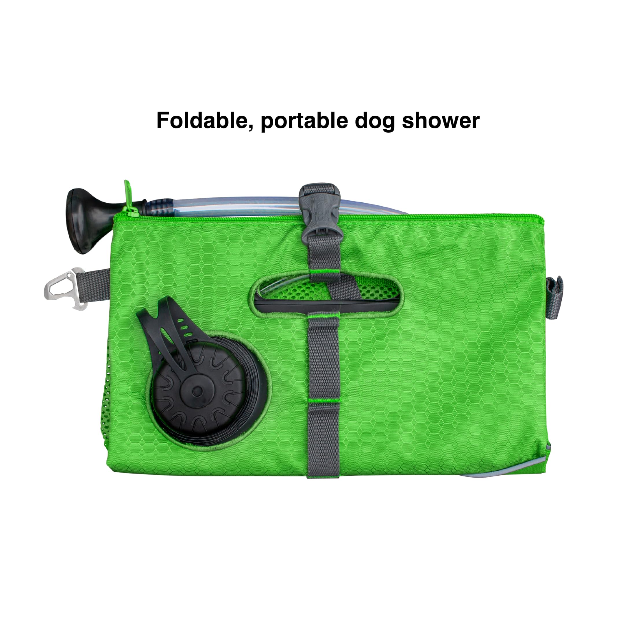 Kurgo Go Shower Portatile per Cani, Doccia da Campeggio, Gronda per Cani all'aperto, Soffione per Doccia, Gronda per Escursionismo, capacità 6 Litri