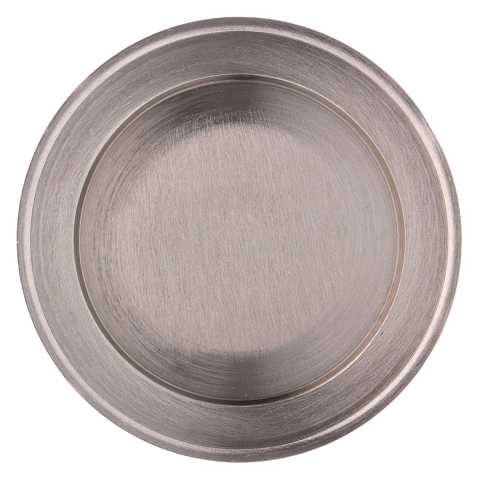 Candle Holder Plate in matt Silver-Plated Brass