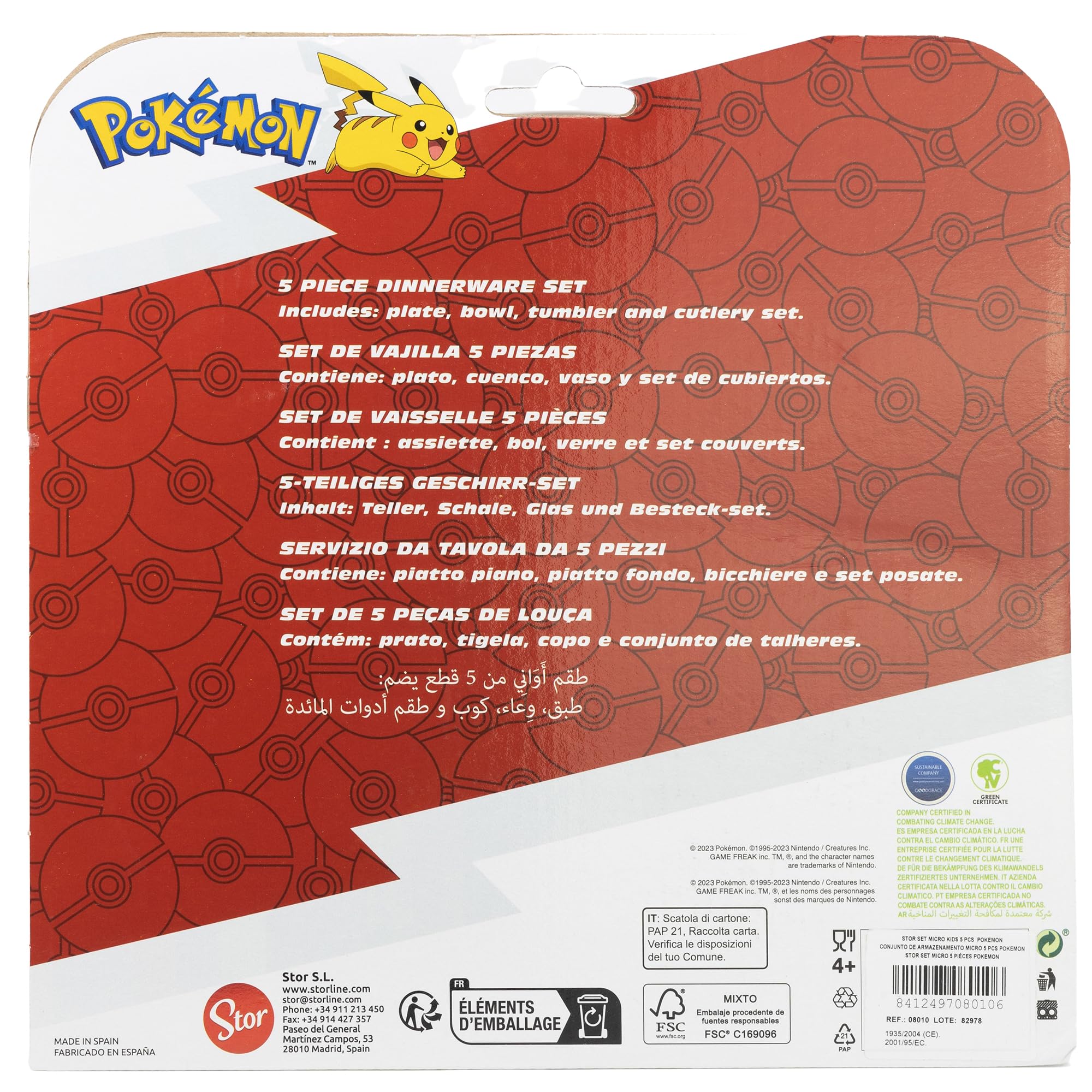 Set Vaisselle Enfant Pokémon - Verre Assiette Bol Couverts Plastique Résistant Compatible Micro-ondes Sans BPA