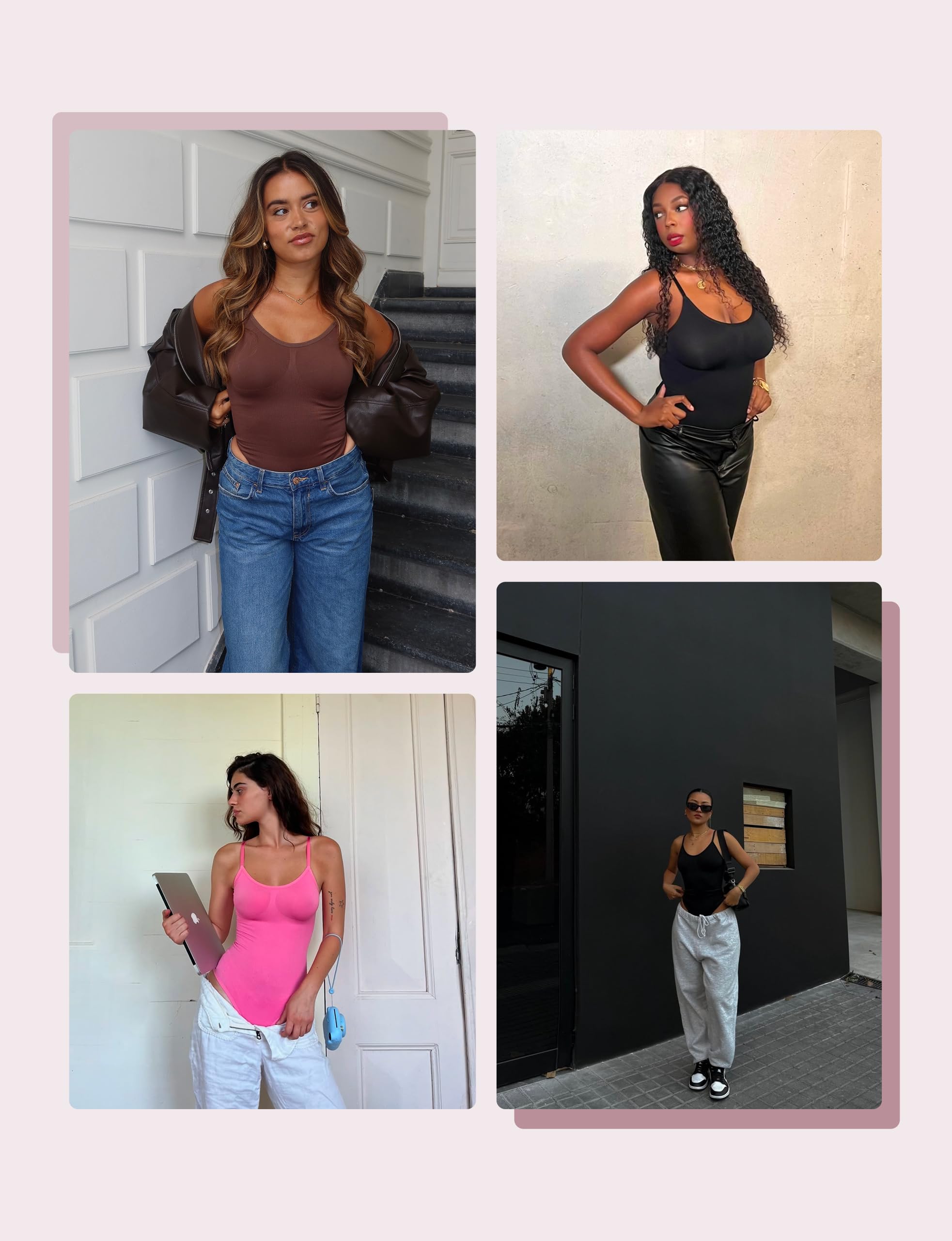 HeyShape - Women's Seamless Tummy Control Shapewear Bodysuit - Sculpting Tank-Style Snatched Waist Thong