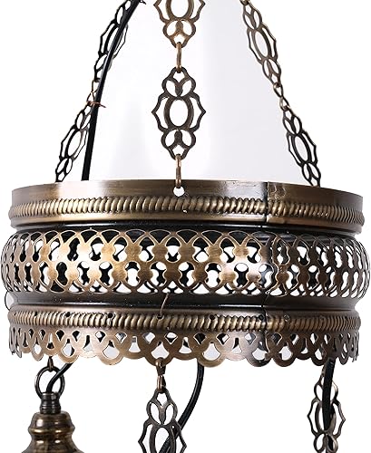 Miniatura 4 de Asylove Lámpara de techo turca, lámpara colgante de mosaico, candelabros turcos, 3 globos, iluminación de techo marroquí, accesorio Art Deco