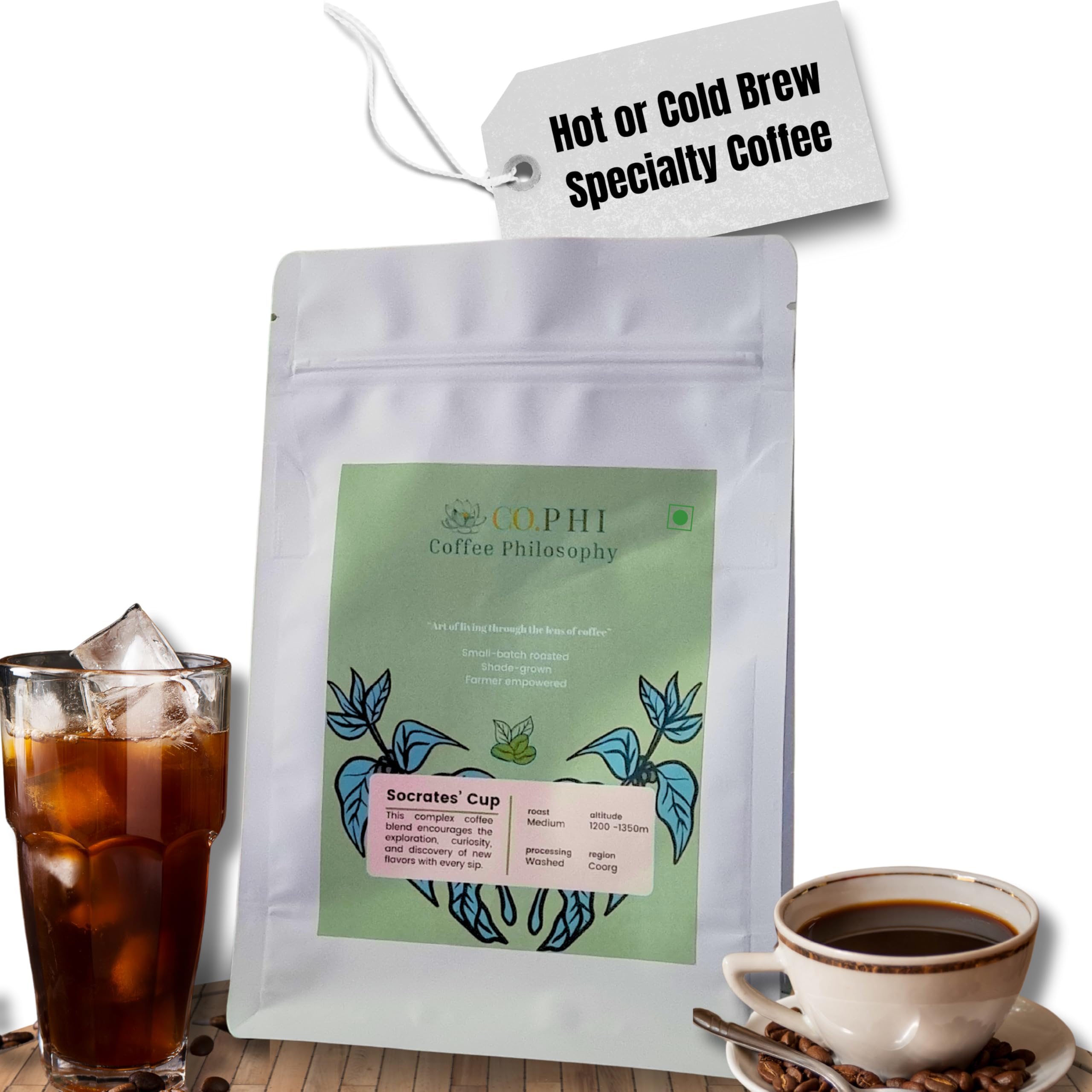 CO.PHI Coffee Philosophy, Socrates Cup Medium Dark Roast Coffee Beans, 1200-1350m Altitude, Coorg region, Washed processing, 250g (B0DHHH4QV1) Amazon Price History, Amazon Price Tracker