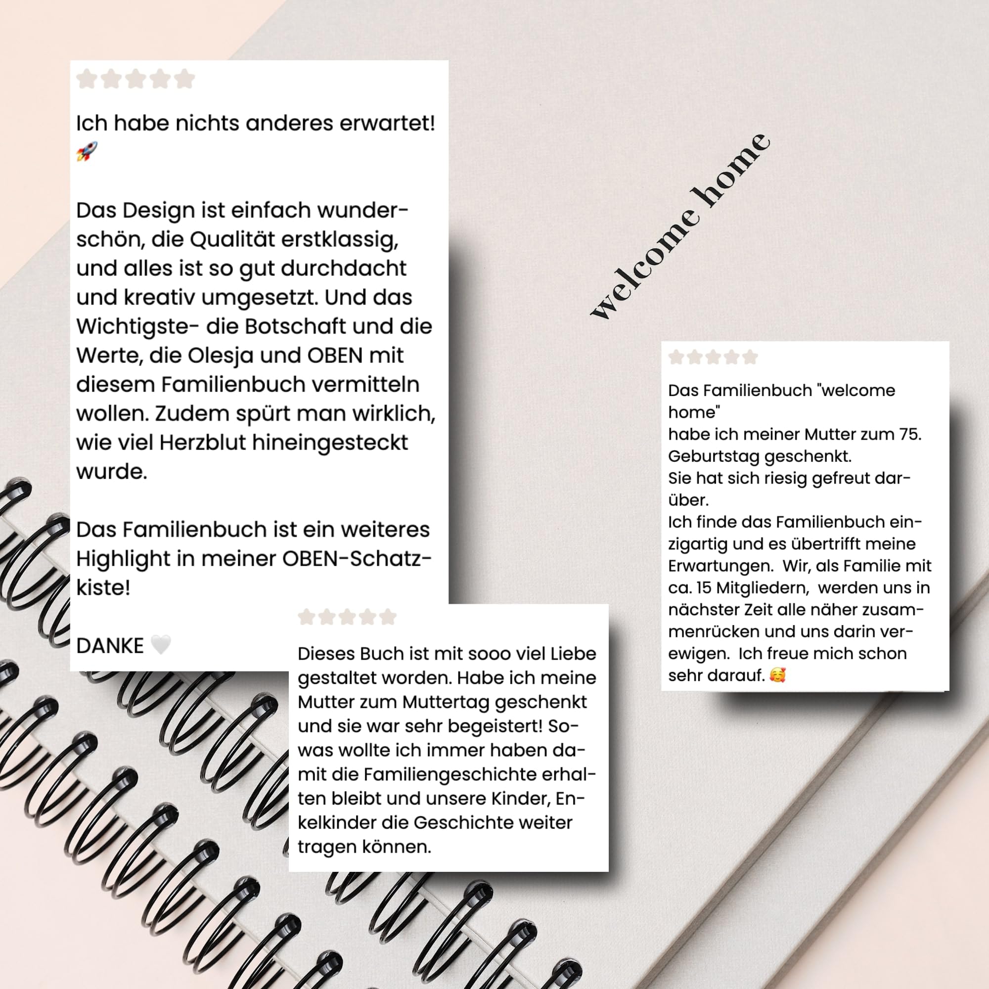 "welcome home" Familienbuch - 20 Mitglieder: Mein Familienbuch zum Ausfüllen - Familienstammbuch Din A4 - Freundebuch - Erinnerungsalbum für ... - Geschenk für die Familie Erwachsene Kinder
