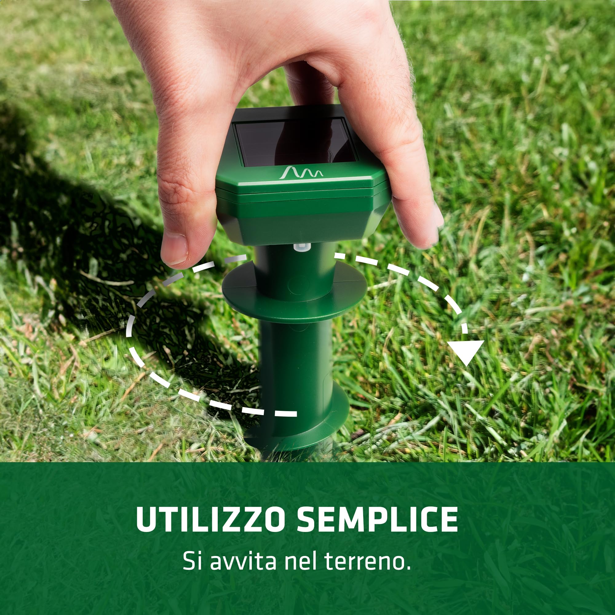 Gardigo® 2X Dissuasori per Talpe | Dispositivo Solare con Segnale Acustico | Copertura Fino a 700 m² | Frequenza a Intervalli | Antitalpa da Giardino | Impermeabile IPX4 | Scaccia Talpe