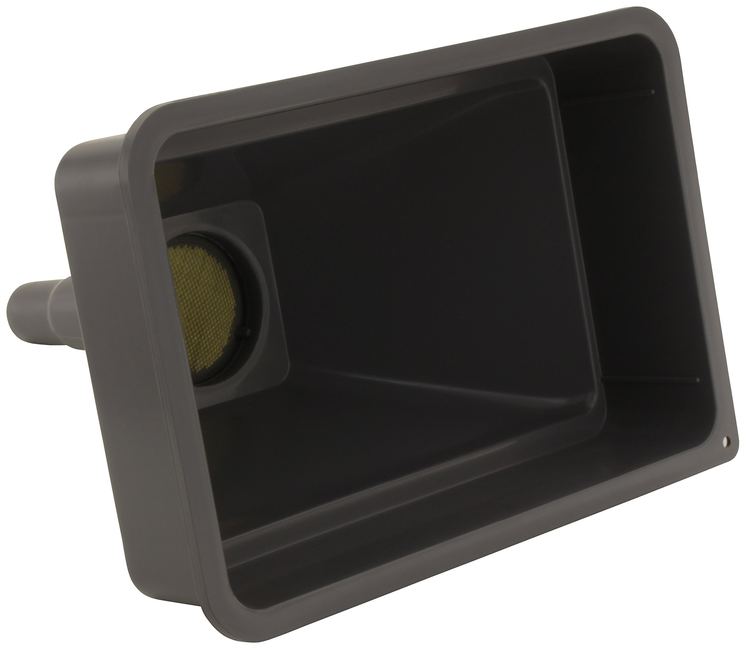 Trichter, Traktor-Trichter groß mit Messingsieb; eckig 280x190 mm / 4,0 Liter Volumen, aus Polyethylen, schwarz