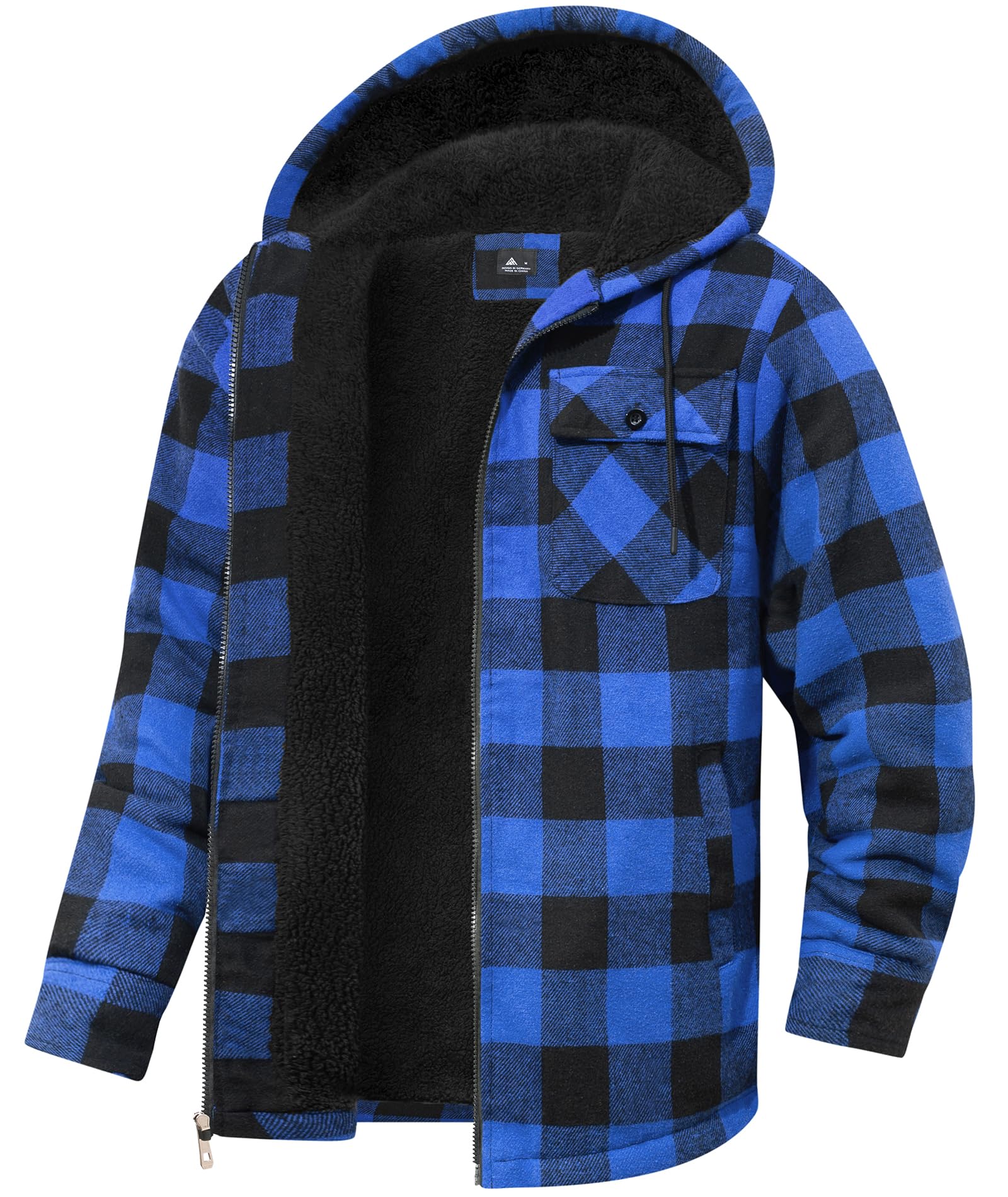 SwissWell Camicia Boscaiolo Uomo Giacca Flanella a Quadri Spessi Fodera di Peluche Felpa Cappuccio Foderata Casual Uomo Felpa con Cappuccio in pile Giacca Invernale con Tasca