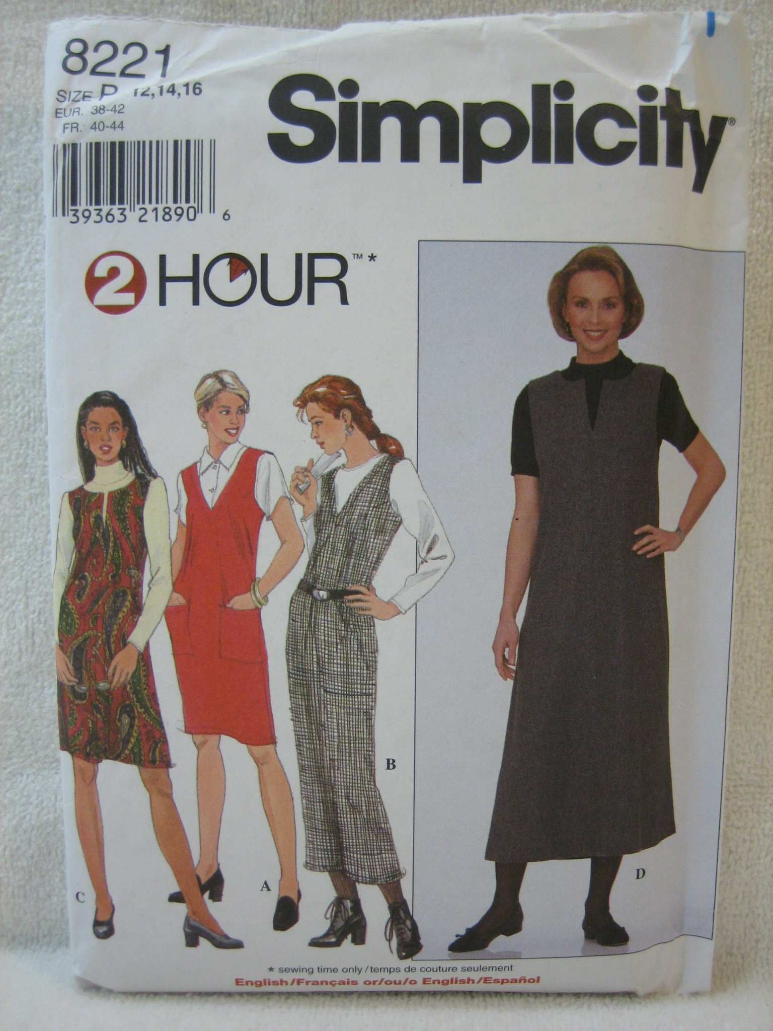 Simplicity 8221 Patron Jumper Haute Précision Coupe Misses P 12 14 16