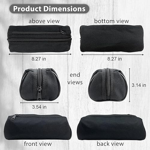 Miniatura 3 de Estuche para lápices de papelería de moda, color negro, gran capacidad, para organización, bolsa estética con cremallera, estuche organizador para