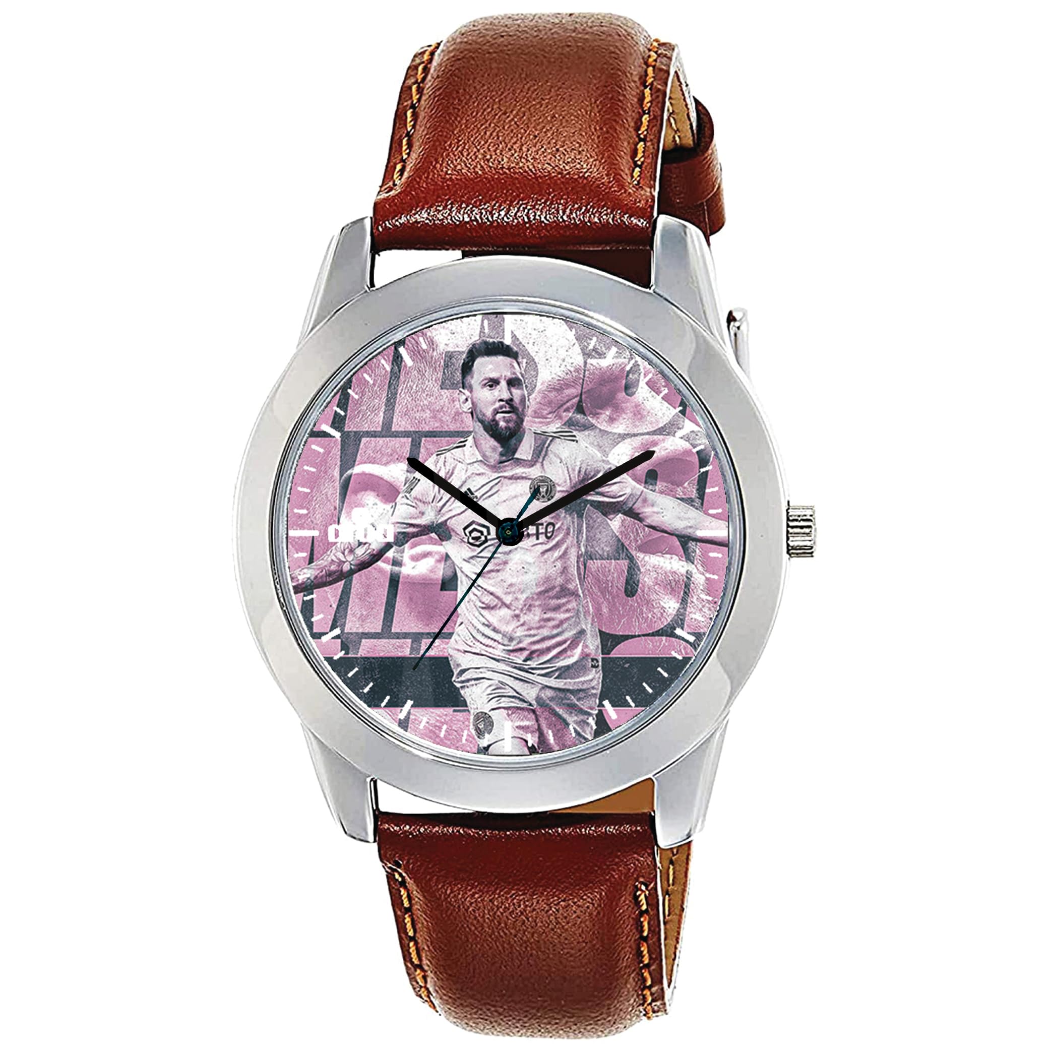 AROA Watch for Men with Messi 2023 Inter Miami Model :1106 in Steel Metal Type Brown Strap Analog Watch White Dial for Men Stylish Watch for Boys (B0CKPJ2W8W) Amazon Price History, Amazon Price Tracker