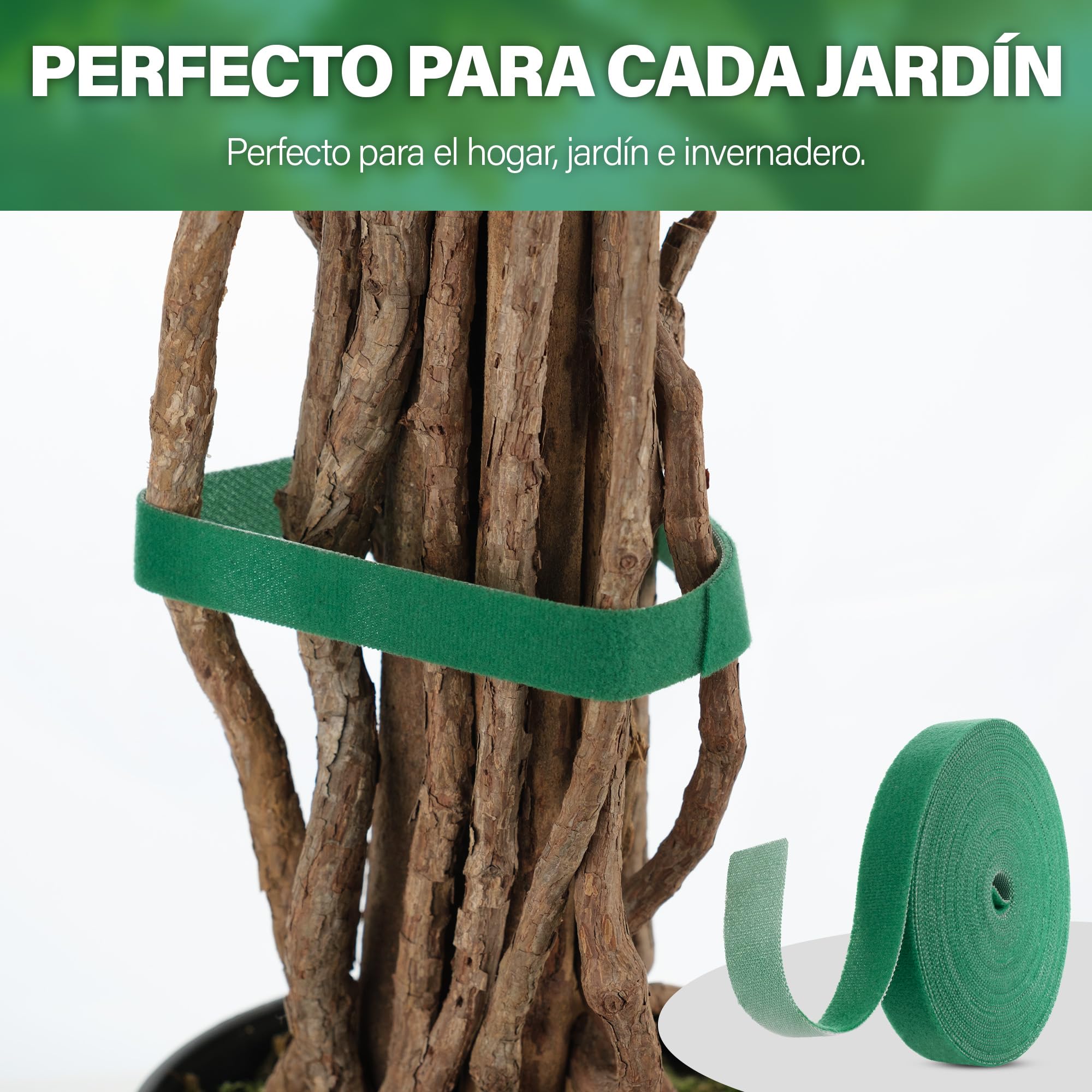 Cinta de amarre para plantas de jardín, rollo de 10 m x 20 mm, lazos de jardín reutilizables para plantas, árboles, vides y arbustos