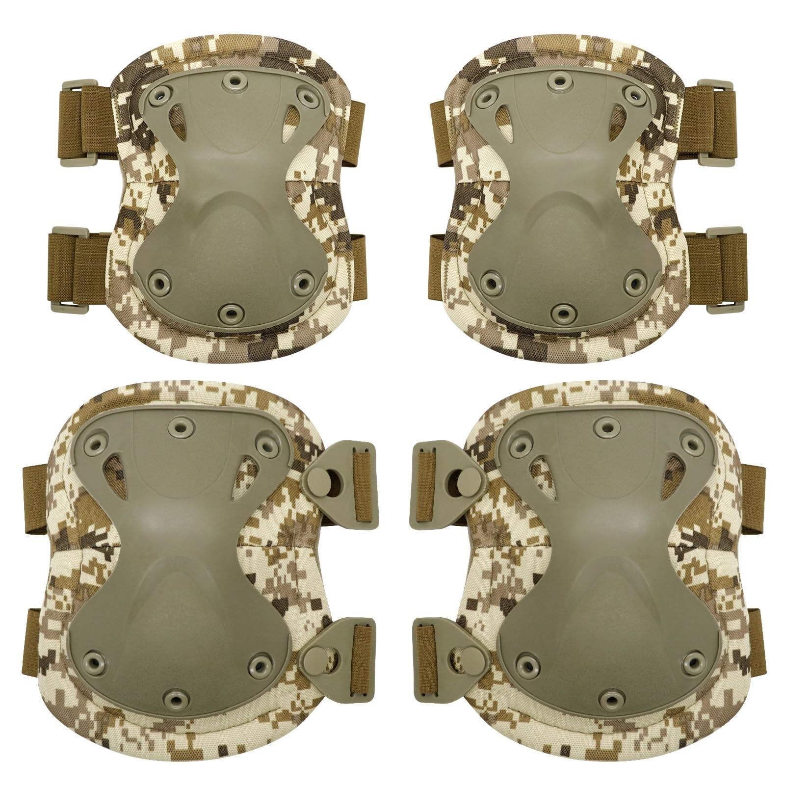 Set Ginocchiere E Gomitiere Tattiche: Tessuto Oxford 900D, Ammortizzazione EVA, Cinghie Regolabili, Design Ventilato For L'escursionismo(7#)