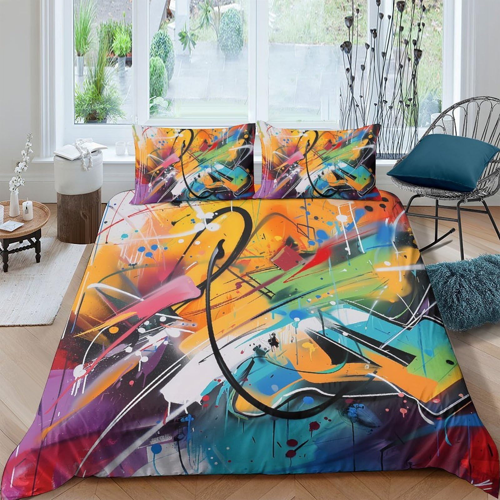 Ctjqhvkz Style-3 3D Printed Abstract Color Splash Fitted Sheet Microfiber Vibrant Art Mattress Cover Bedroom Decor Protection Single（135X200cm）