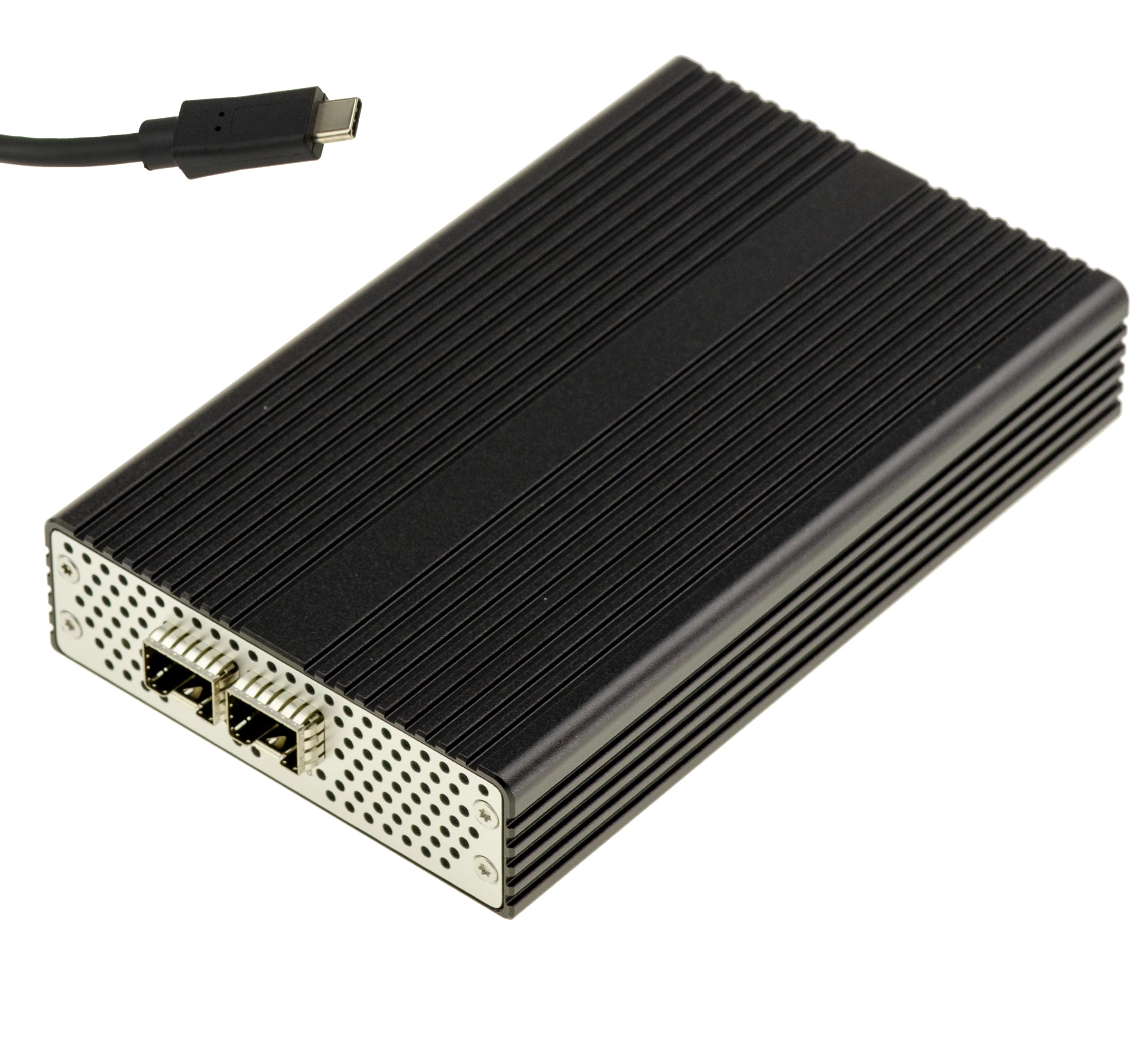 KALEA-INFORMATIQUE Cordon Thunderbolt USB4 40G vers 2 Ports SFP28 25G | Convertisseur USB4 ou Thunderbolt 3/4/5 vers fibre 25G SFP28 avec chipset Mellanox ConnectX-4Lx, chainage Daisy Chain