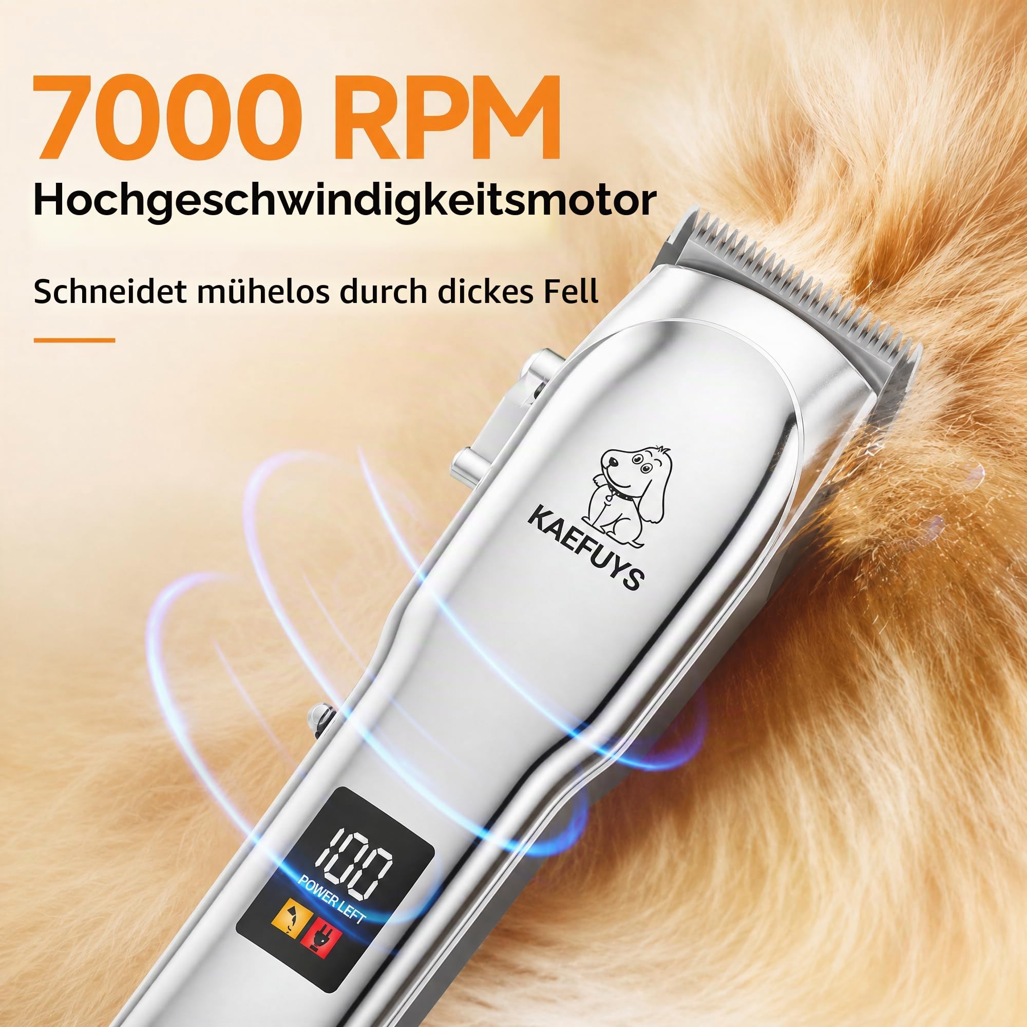 KAEFUYS Hundeschermaschine IPX7 Wasserdichtes Schermaschine Hund Katze Professionelles Hundeschermaschinen-Set Geeignet für Katzen Hunde Kaninchen etc.