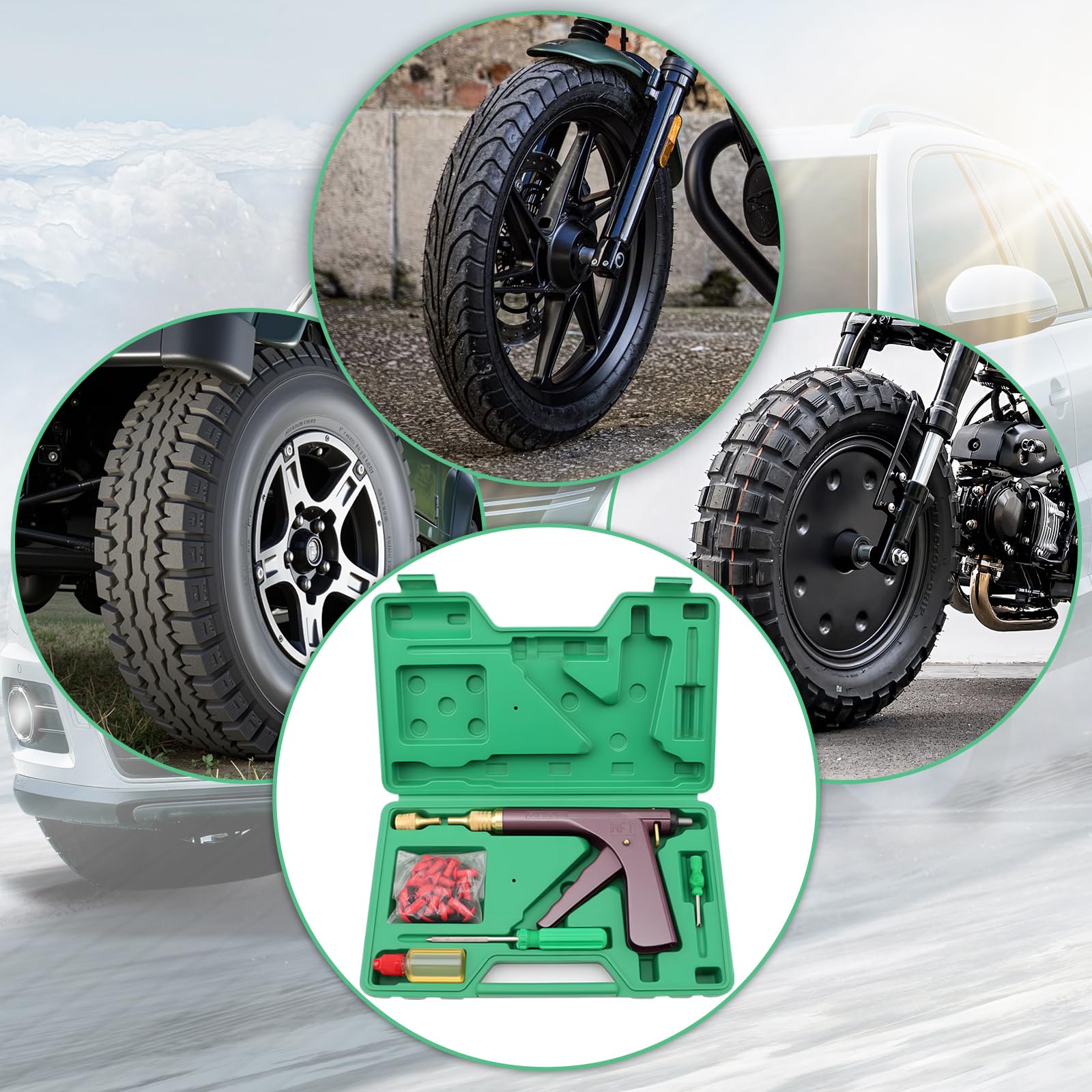 Basic-set - kit riparazione forature pneumatici tubeless Kit riparazione pneumatici e compressori