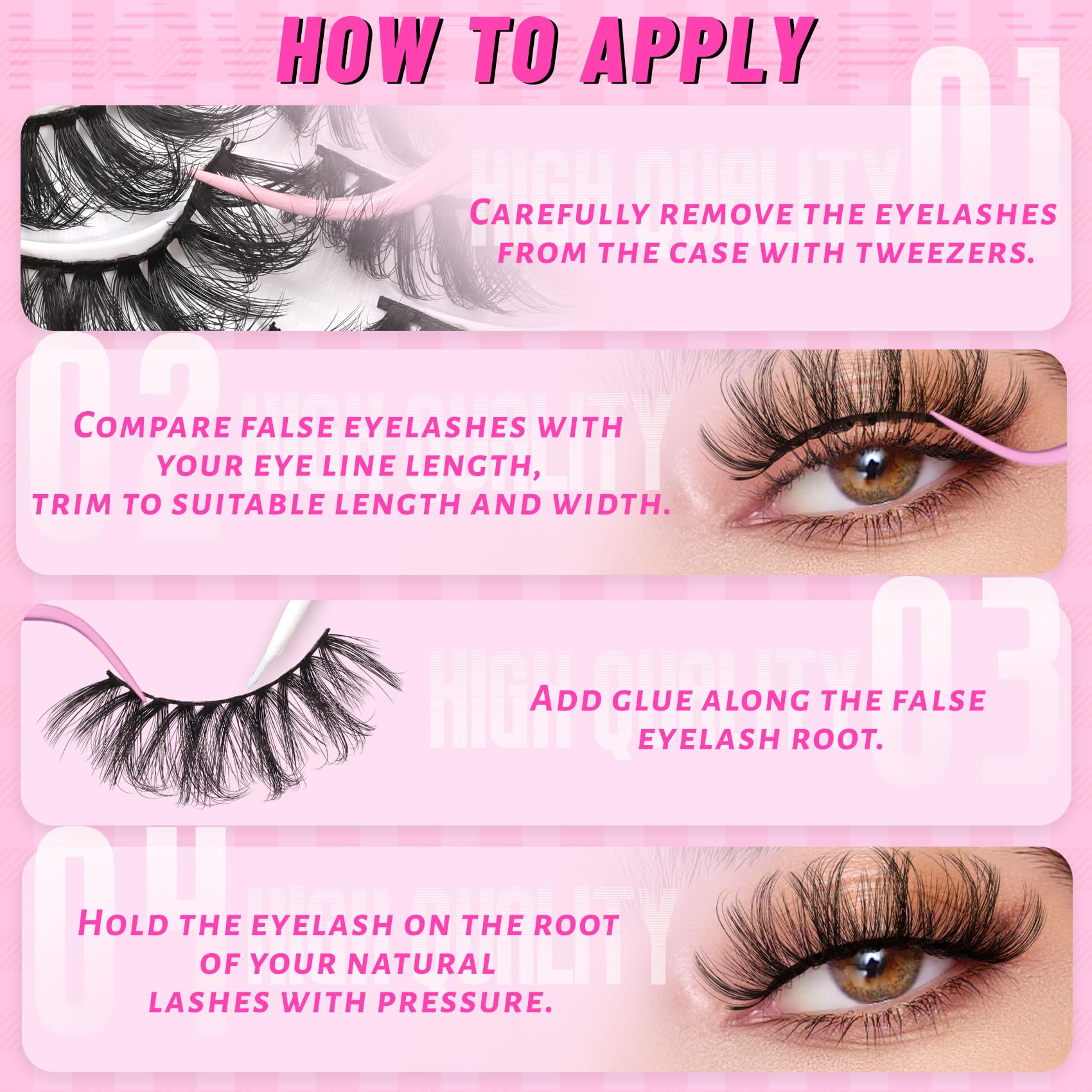 Veleasha Lashes Fluffy Wispy sztuczne rzęsy Mink Eyelashes Criss-cross, sztuczne rzęsy dla kobiet, 10 par (6D23)