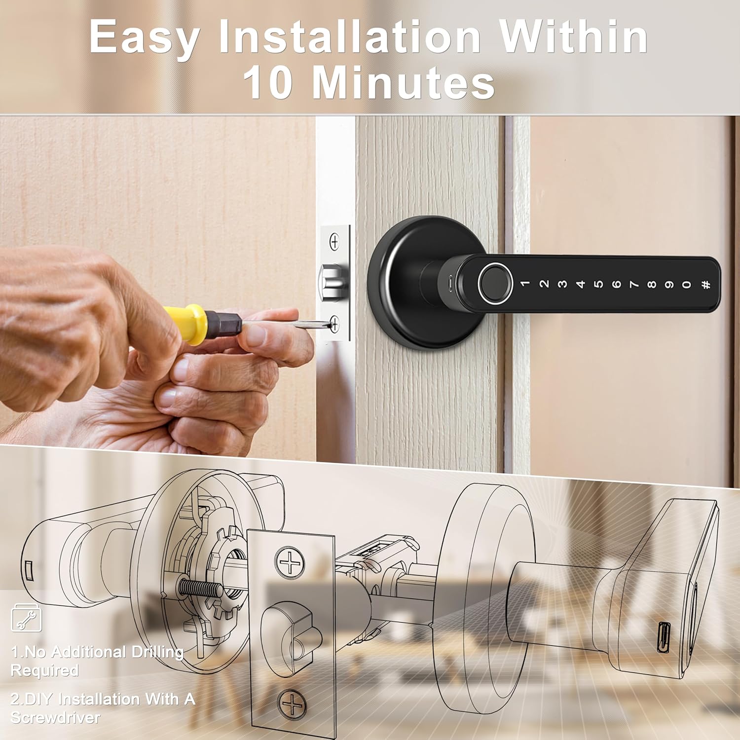 Easy installation of IRONZON Smart Door Lock