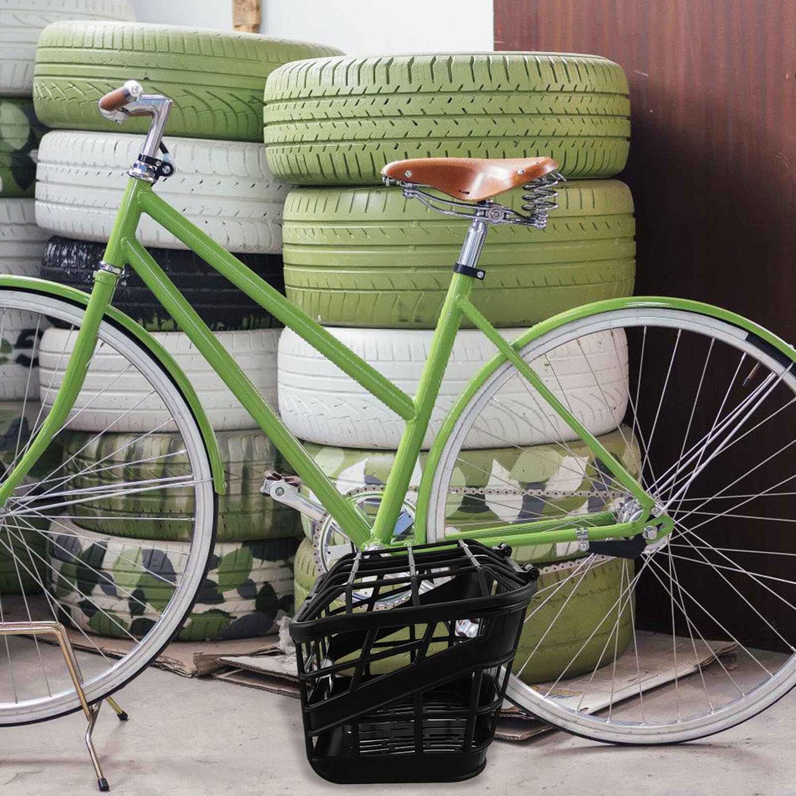 TOYANDONA Cesta de Plástico para Bicicleta con Diseño Estable y Resistente la Accesorio Desmontable para Manillar Delantero Compatible con Bicicletas Plegables y Eléctricas para Compras y