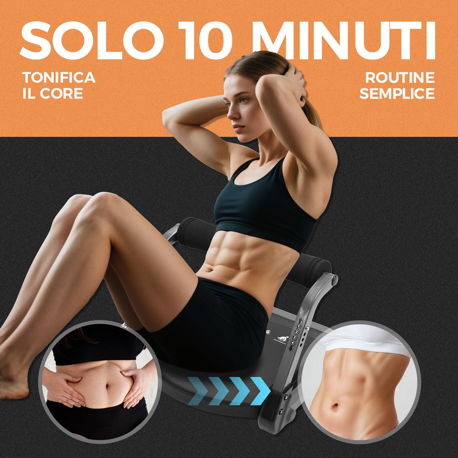 AIRHOP attrezzo addominali 8-in-1 pieghevole, 4 livelli di resistenza, capacità di peso 100 kg, attrezzi per addominali a casa, macchina per l'allenamento del corpo totale per la palestra domestica