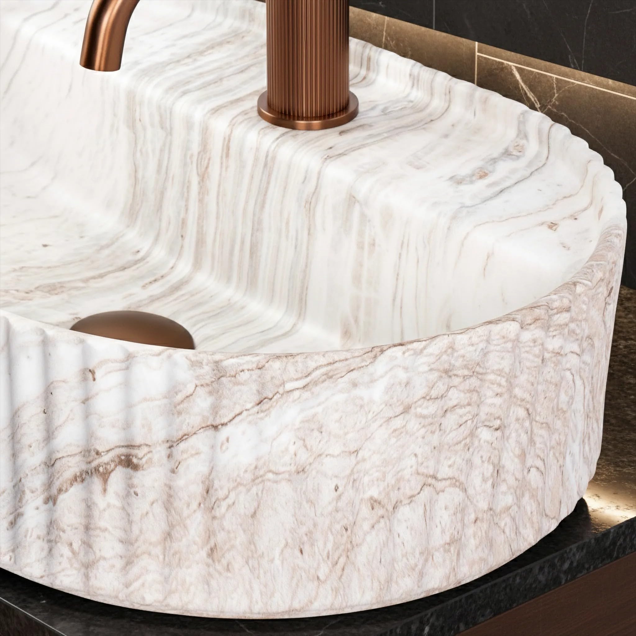 Rea - Vasque À Poser - Marcela 50 Kallisto Ovale - Ceramiche Sanitarie - Beige - 50x36x13,5 cm