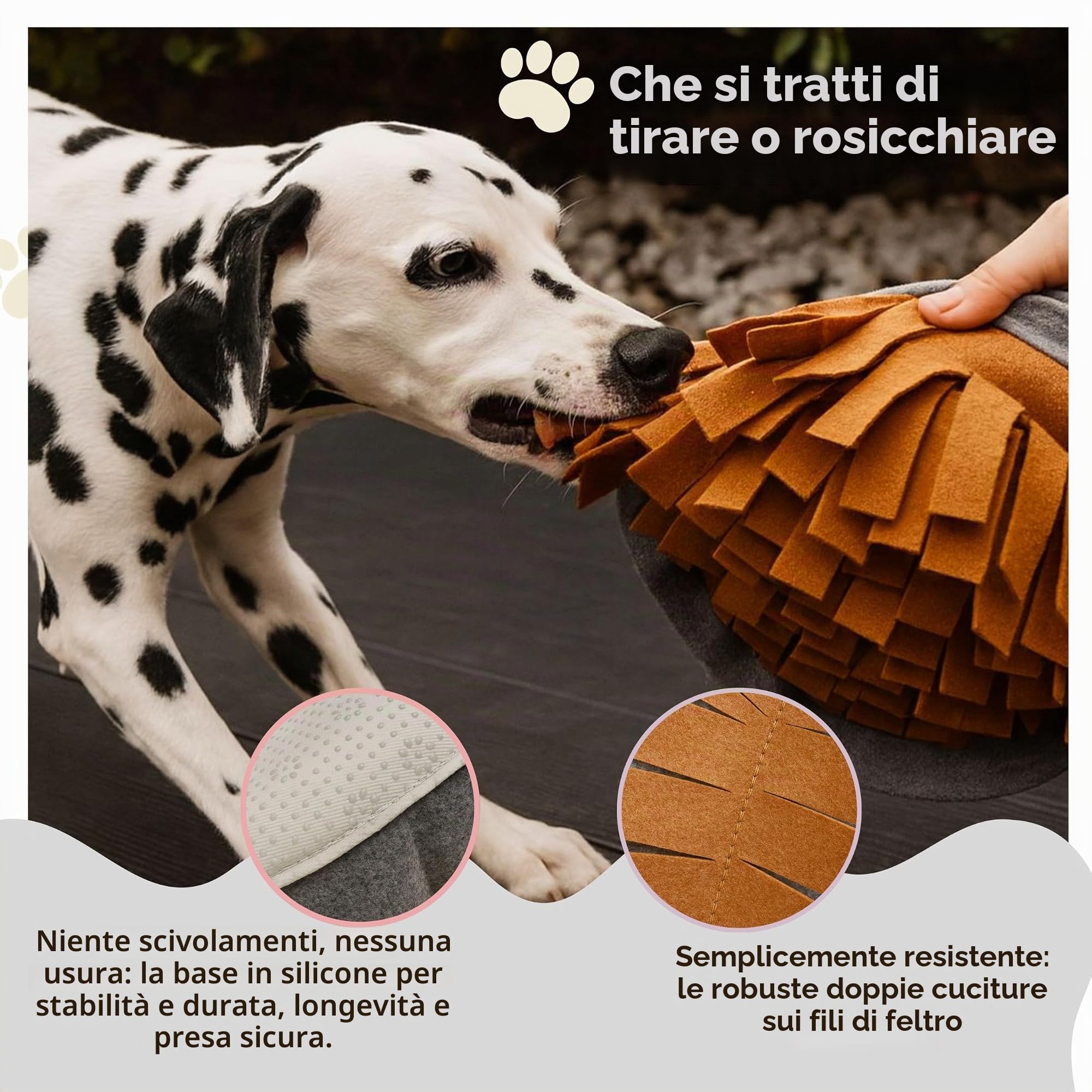 Tappeto Olfattivo Cane con Sacchetto Snack – Gioco Interattivo per Cani, Snuffle Mat Antiscivolo Lavabile, Tappetino Sensoriale per Addestramento e Slow Feeding