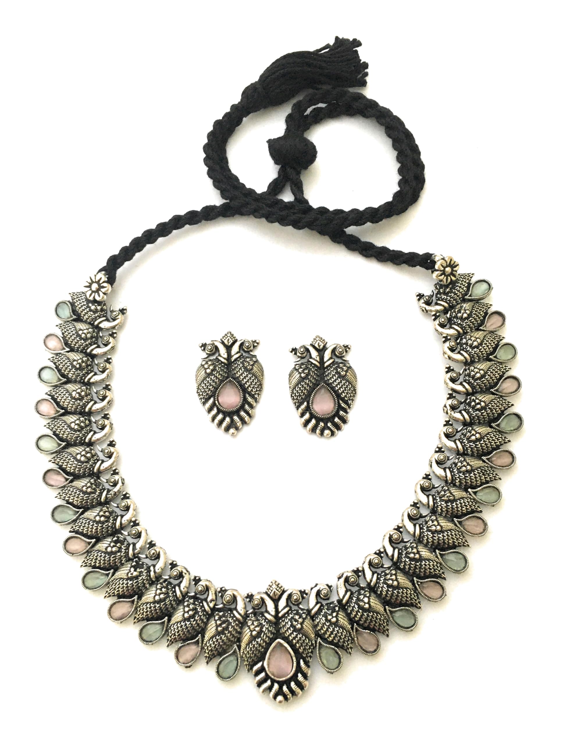 Sasitrends German Silver Oxidised Jewellery Set with AD Stones for Women & Girls - Traditional Elegance for Every Occasion (B0CKZ8K8P3) Amazon Price History, Amazon Price Tracker