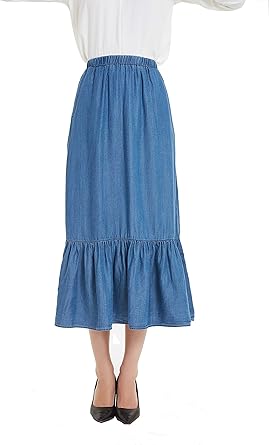 denim midi skirt amazon