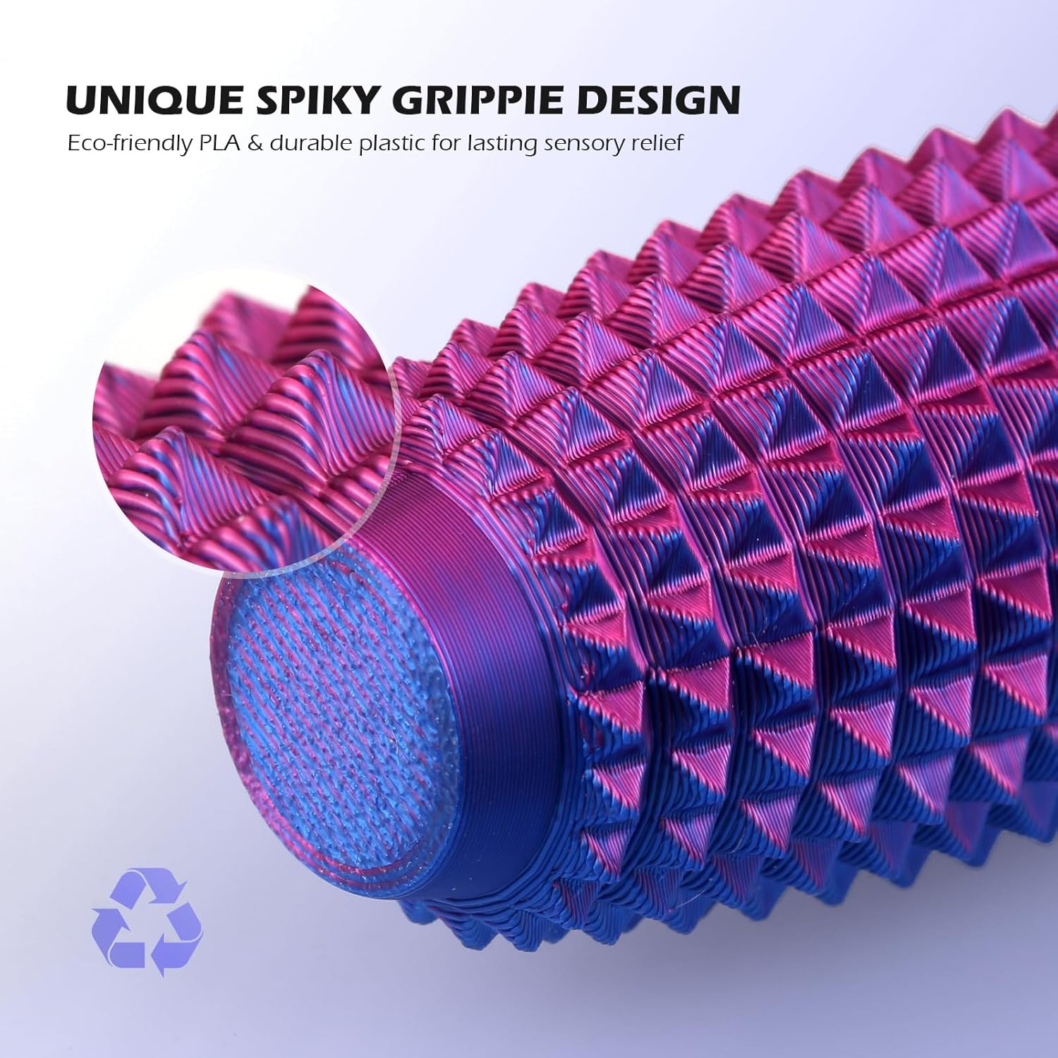 Little Ouchies Pain Fidget 4PCS – Pain Stim Tool Spiky Sensory Fidget Toys for Adults Anxiety Relief, 3D Printed Grippie Keychain for Focus & Skin Picking, Stress Relief Gift for Teens